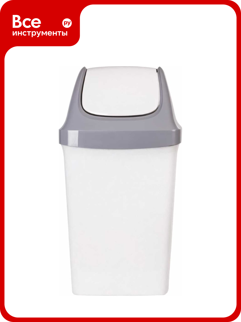 Ведро-контейнер с крышкой для мусора IDEA 50л Свинг 74х40х35 см серое М2464 600160