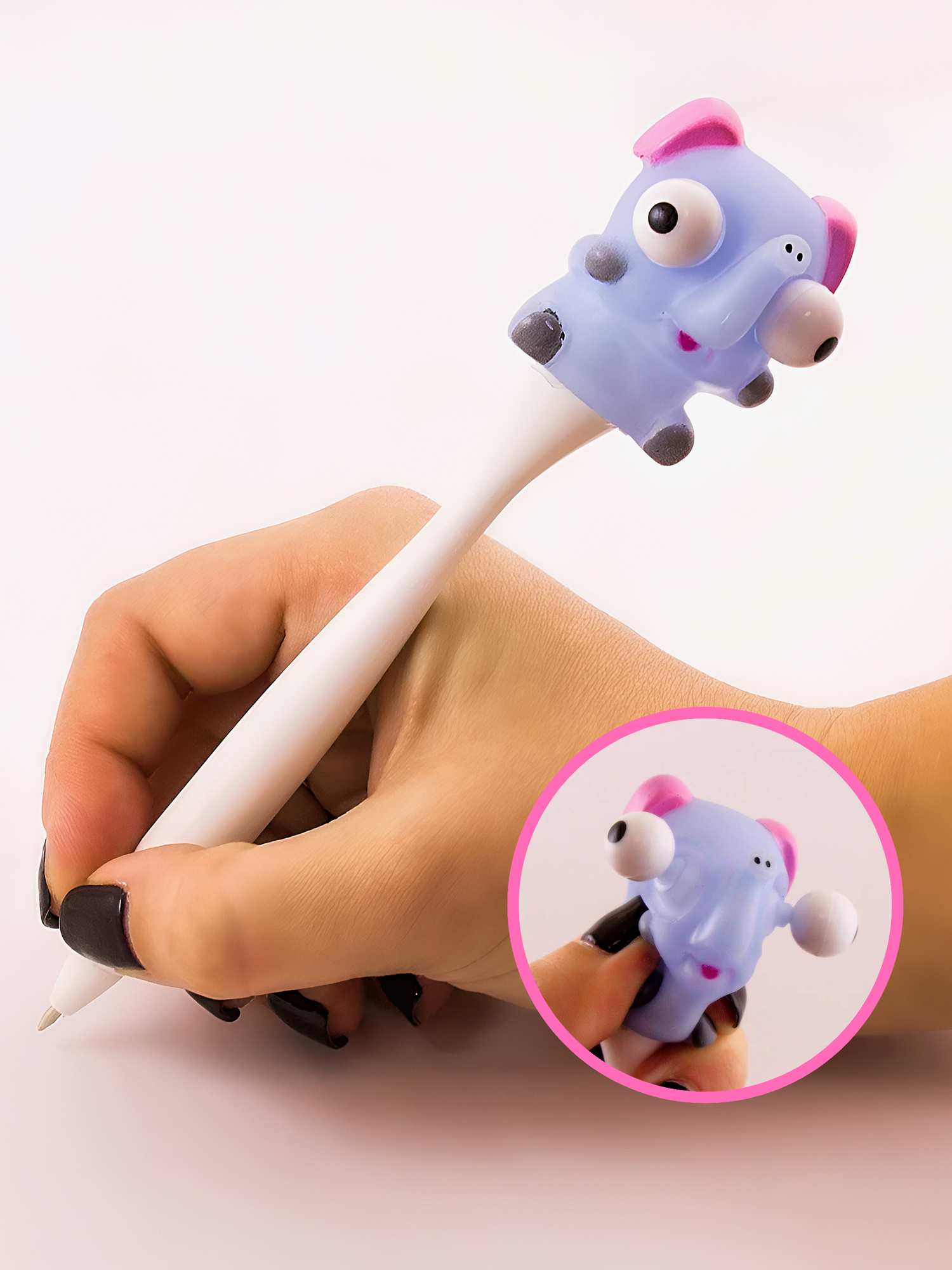 Ручка Лупоглазик Слон, стержень синий, подарочная, с приколом, девочке, мальчику