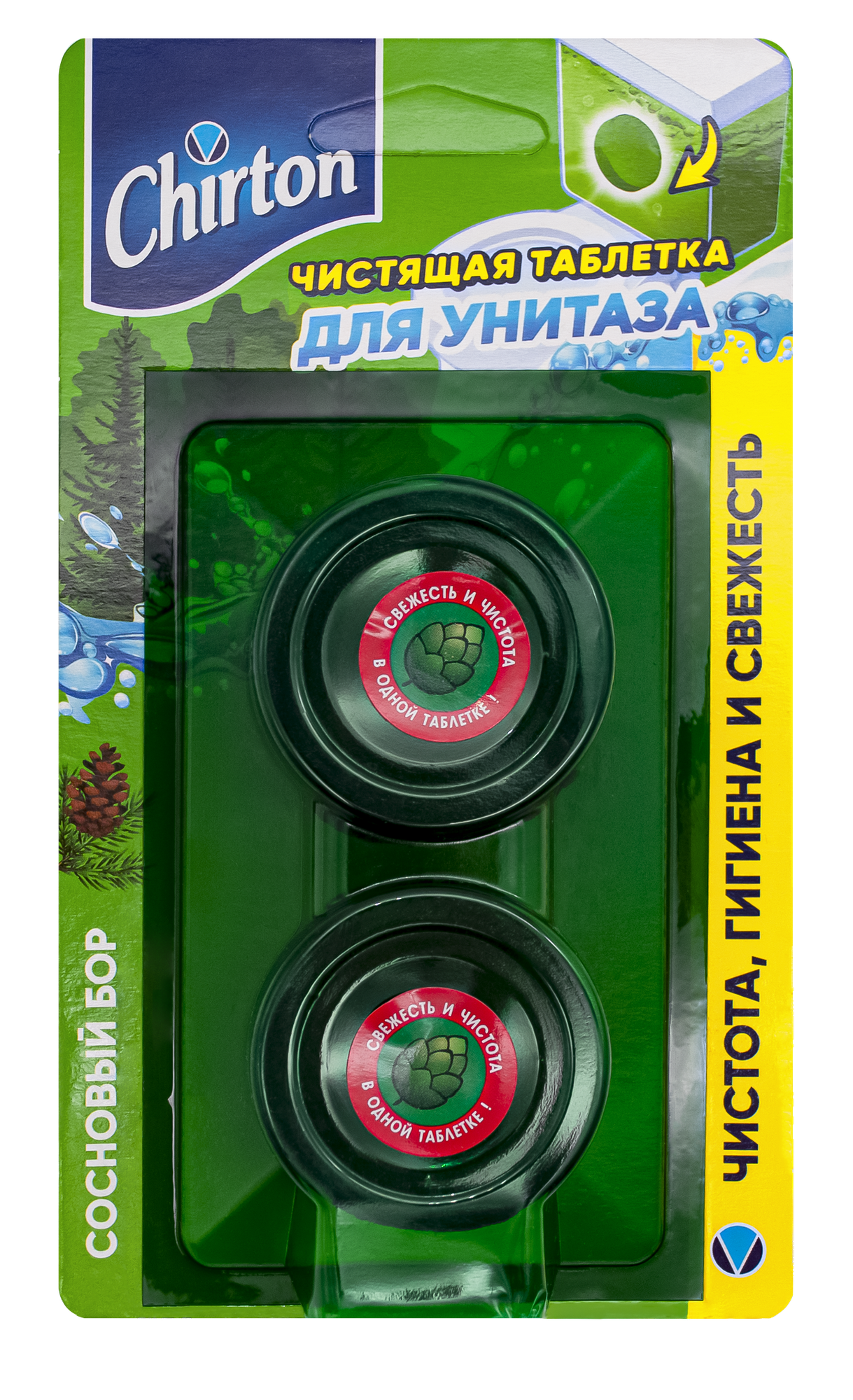 Таблетка для чистки унитаза Chirton "Сосновый Бор", 100мл, 1 шт — фото 1