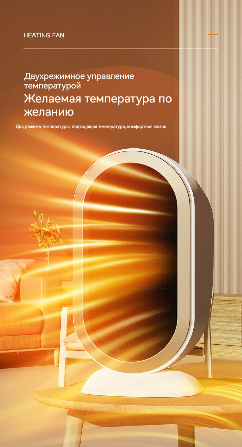 Настольный тепловентилятор маленький обогреватель для дома и офиса[N1]