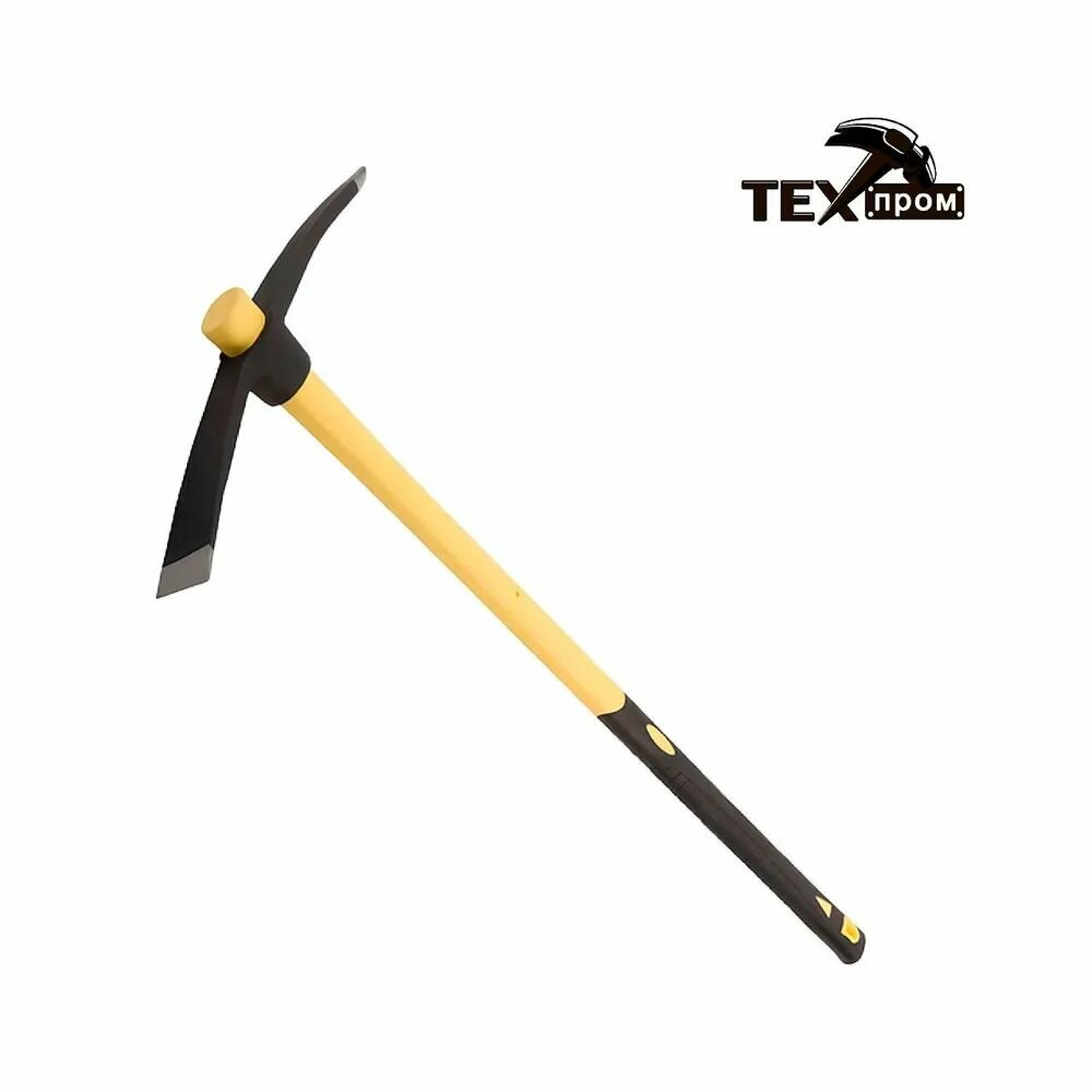 Кирка кованая "Техпром" 2,0кг с фиберглассовой рукояткой, с черенком