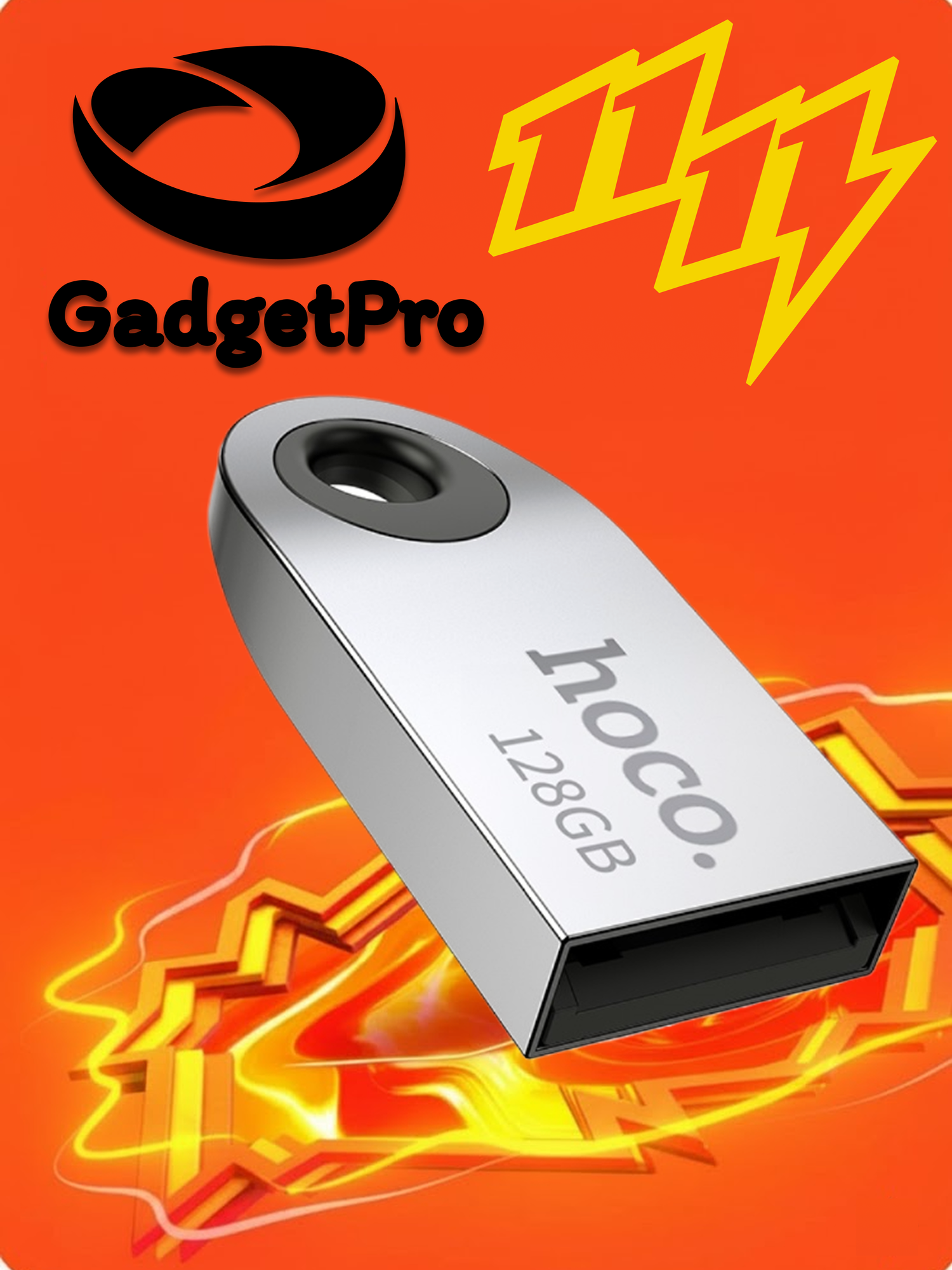 Флеш-накопитель Hoco UD9 Insightful 128 ГБ USB 2.0, металл+ABS, серебристый