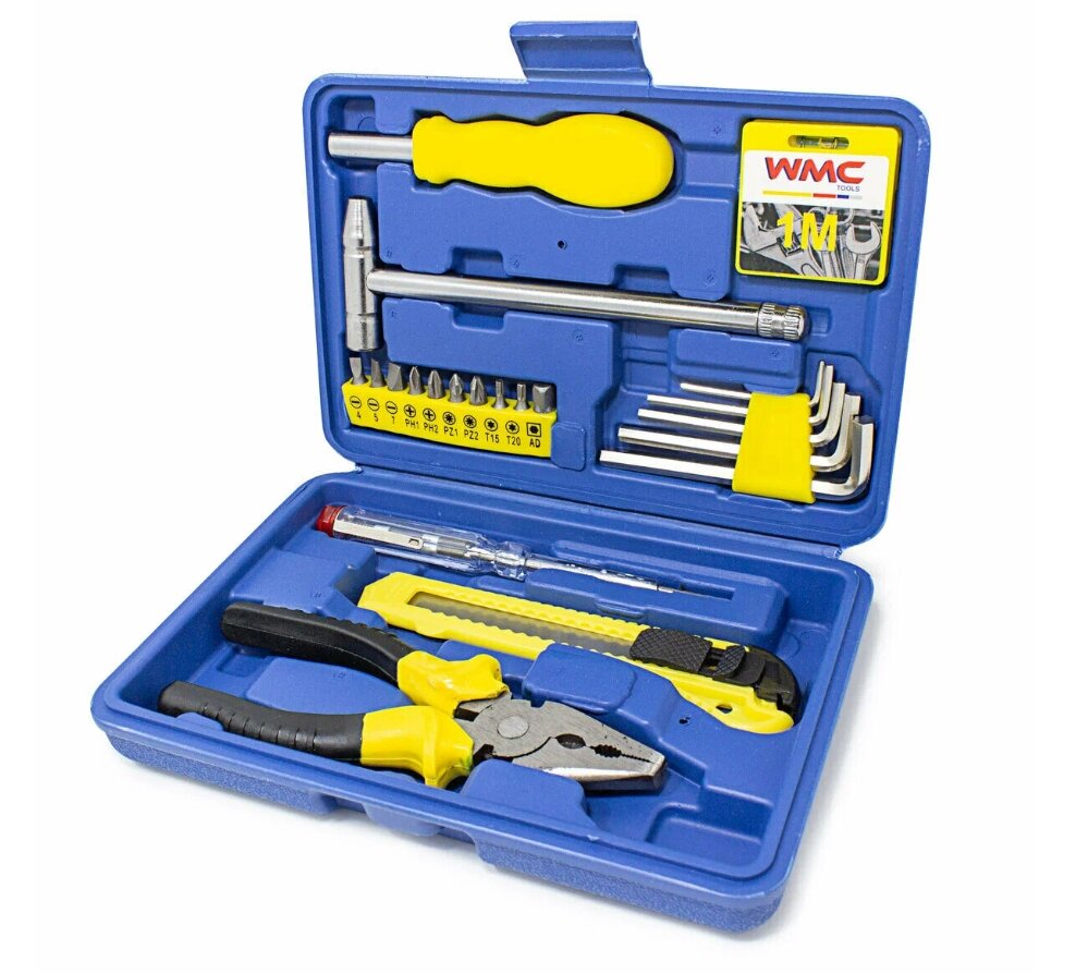Набор инструментов WMC 1021, 21 предмета, закалённая сталь, пластиковый кейс