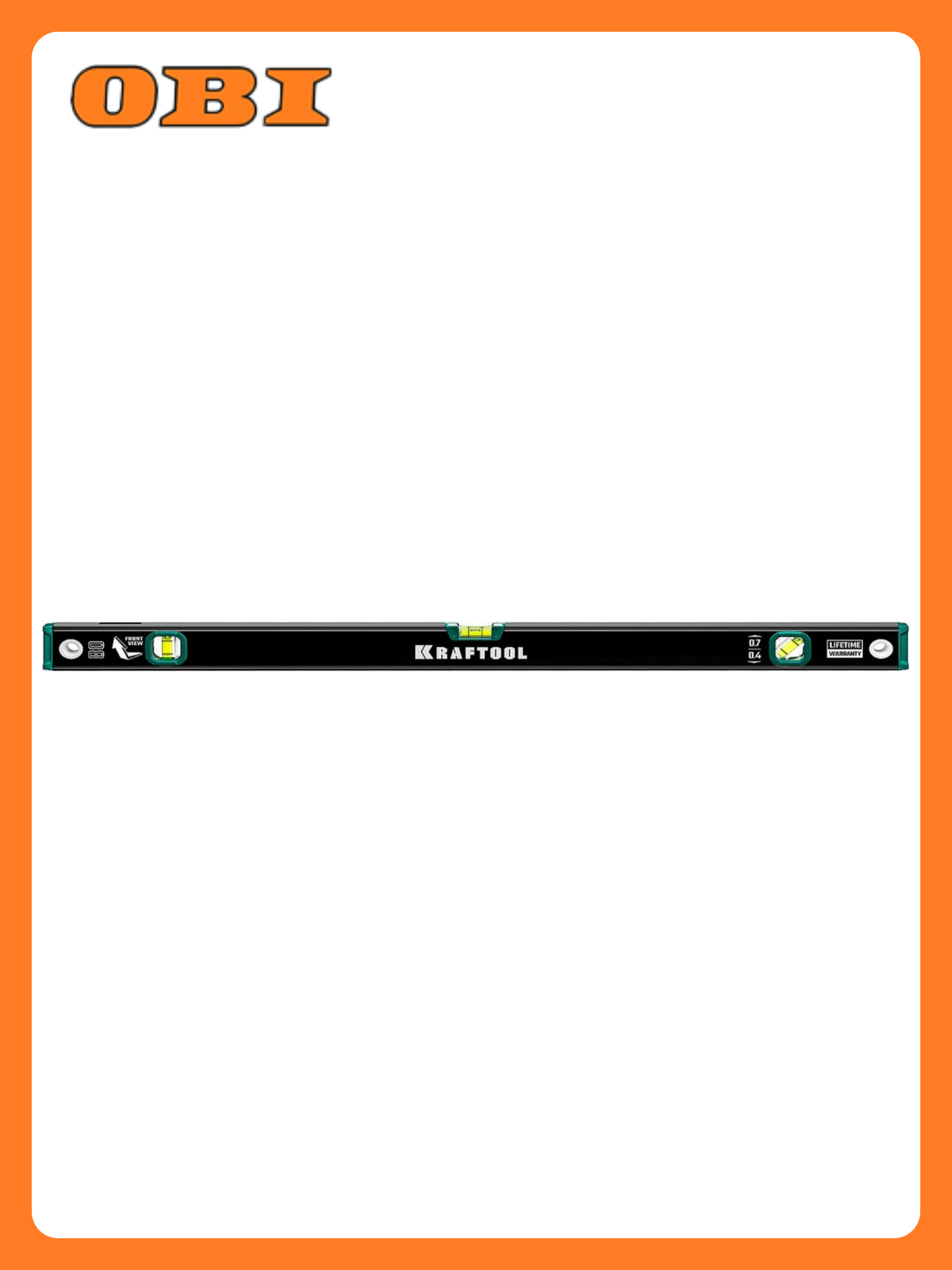 Уровень Kraftool зеркальный глазок фрезерованная грань 80 см