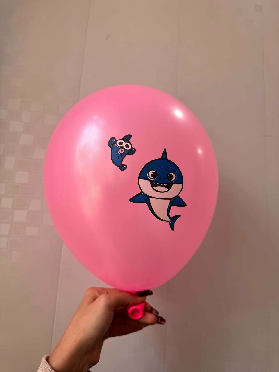 Красивые шарики с необычным принтом для детей для дня рождений, праздников . baby shark