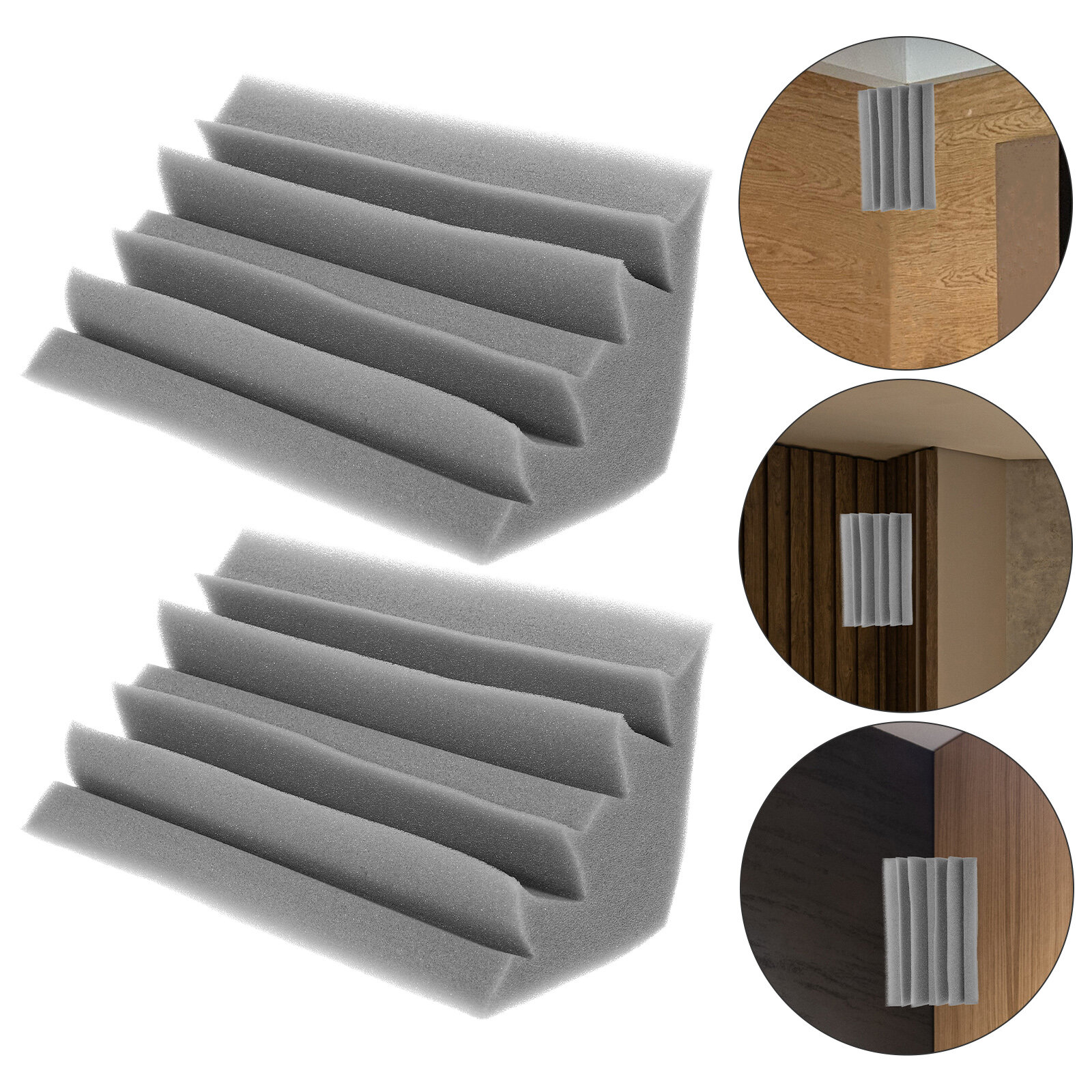 Плиты Для Поглощения Звука 3Шт 24x12См Поролон Белый Обработка Акустики Студия Звукозаписи