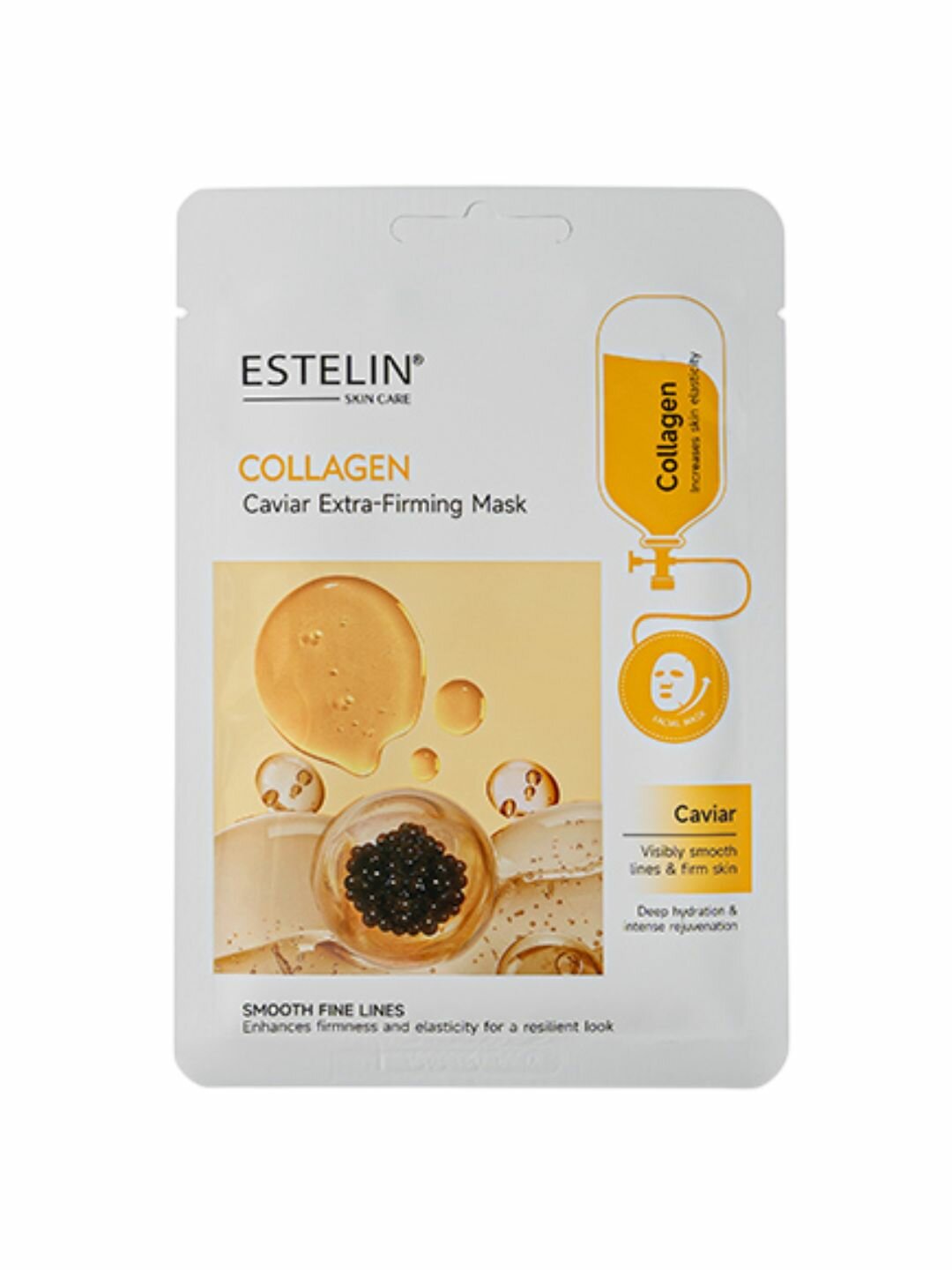 Тканевая маска для лица с коллагеном и икрой Estelin Collagen & Caviar Extra-Firming Mask, 25 г