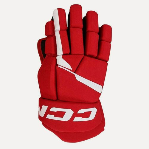 Изображение товара CCM Перчатки хоккейные HG NEXT JR RD/WH, юниорские, краги хоккейные красный-белый, размер 10