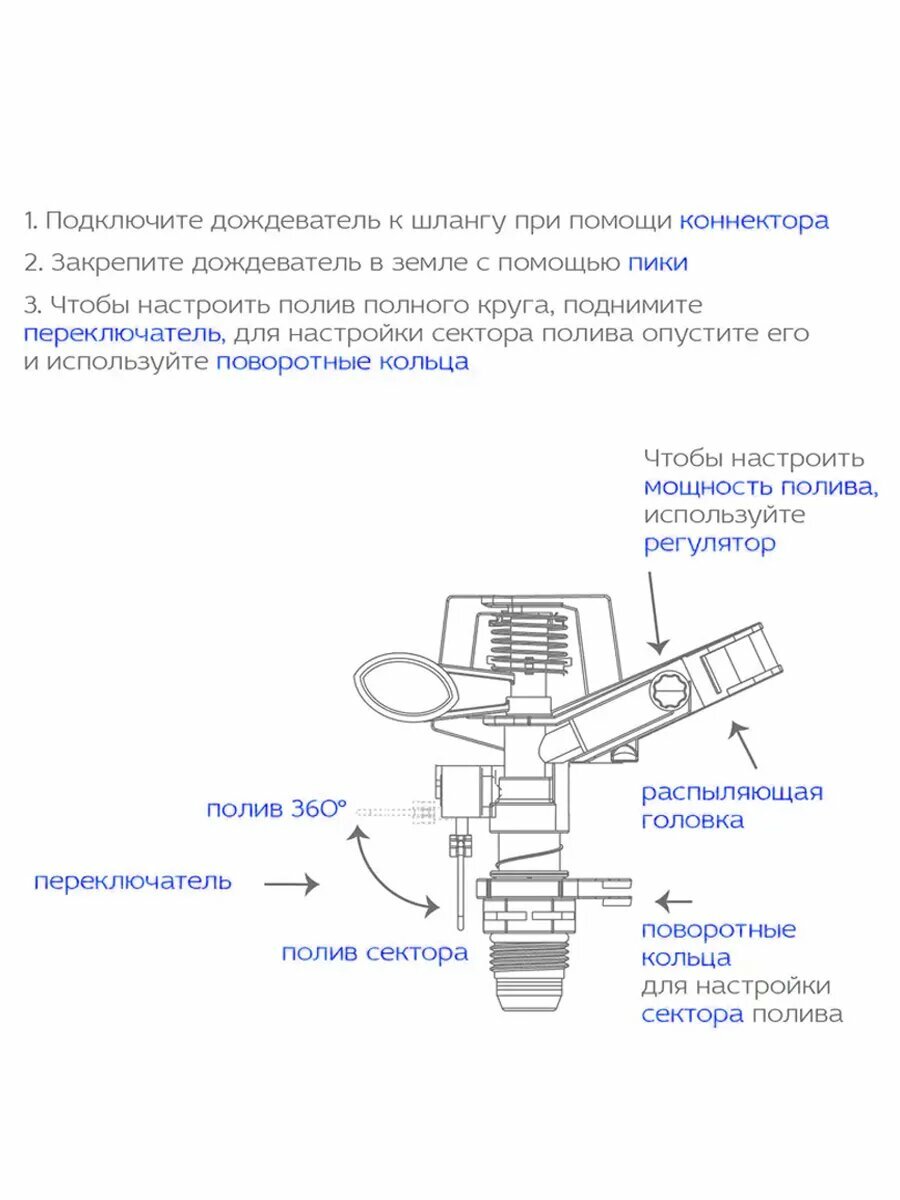Импульсный латунный дождеватель на пике HT-SW18 — фото 1