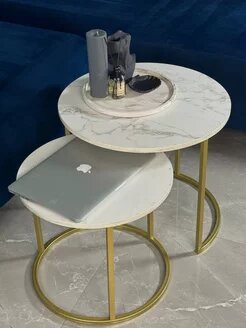 Минималистичный журнальный стол в скандинавском стиле , Функциональный кофейный стол с прочным деревянным каркасом