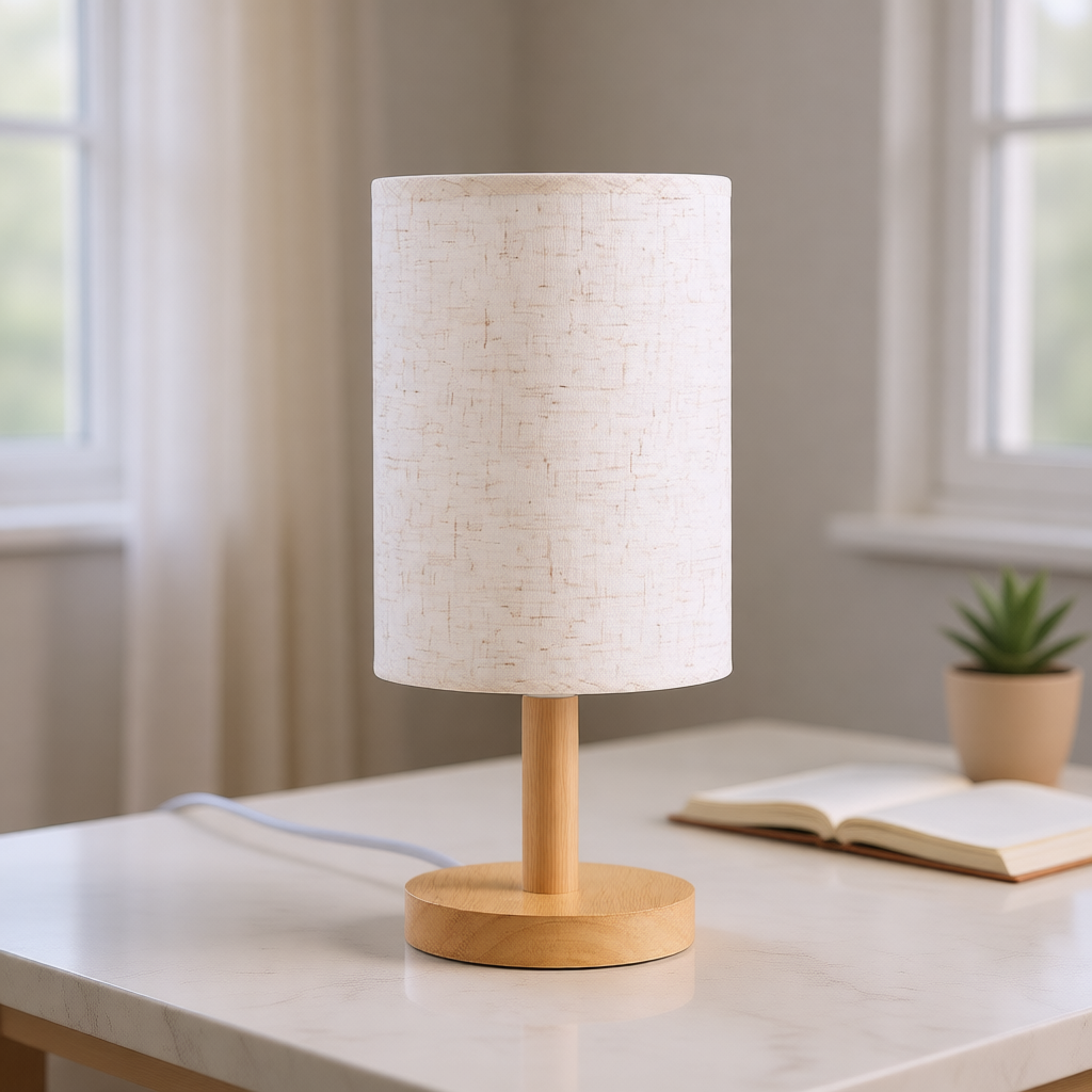 Светильник настольный Jazzway, цоколь E27, сканди, деревянная ножка, с выключателем, 31x14 см