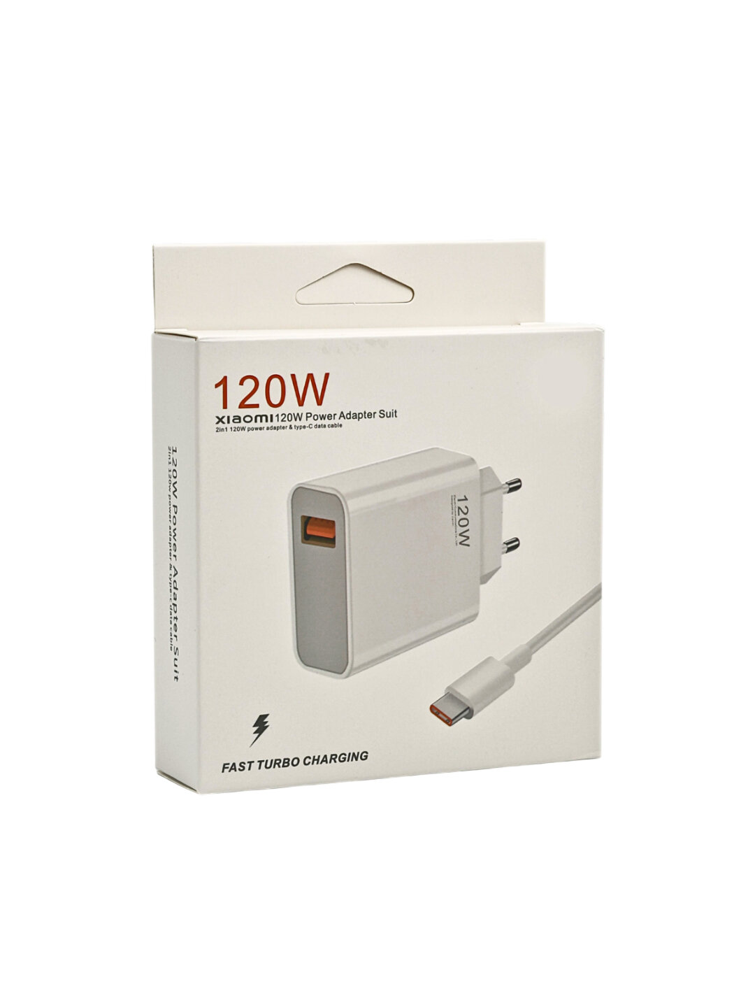 Зарядное устройство сетевое , кабель Type-С, с быстрой зарядкой, 120 Вт