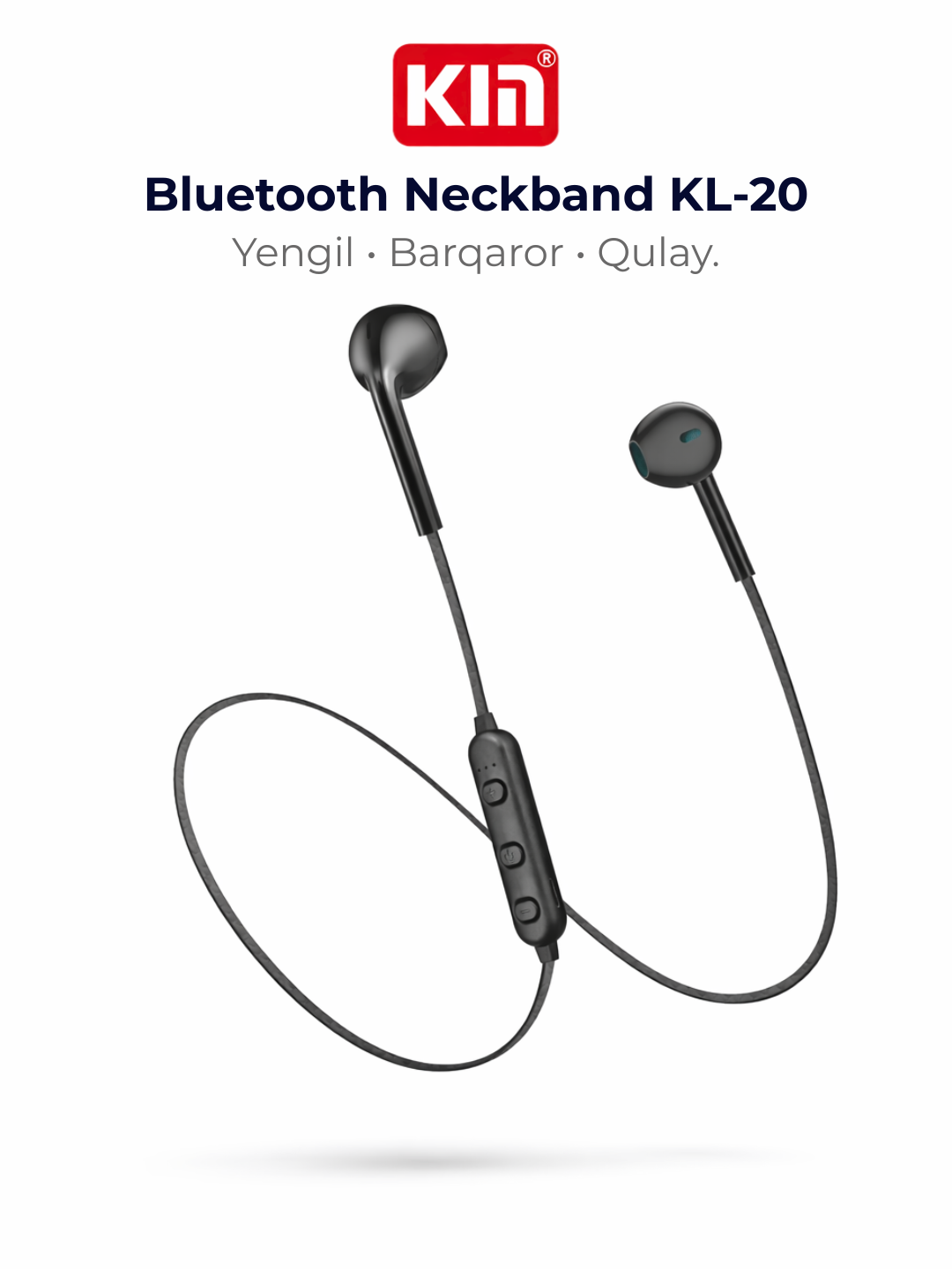 Беспроводные наушники KIN KL-20 с шейным ободком, Bluetooth 5.2, микрофон, 20 ч работы