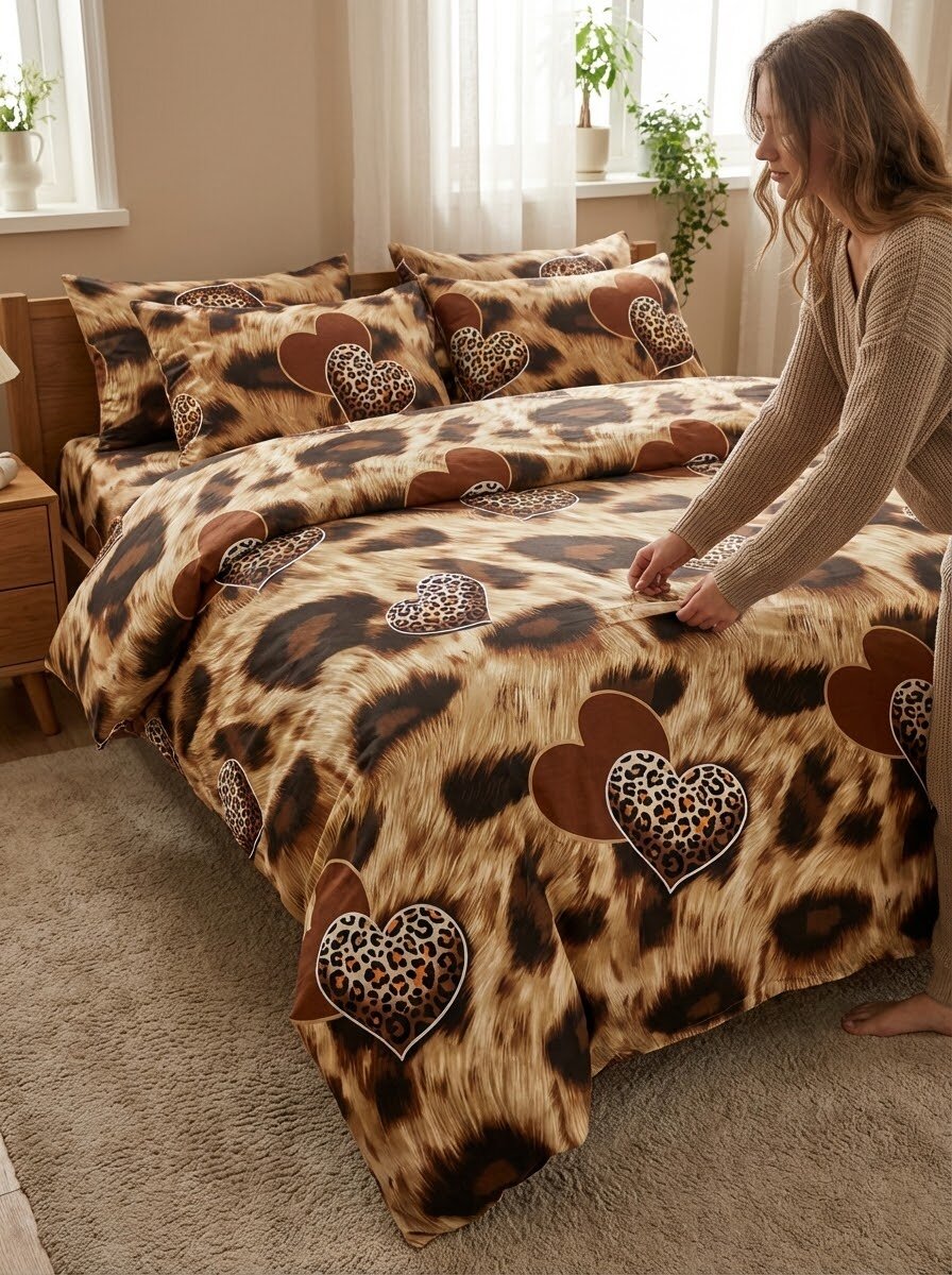 Комплект постельного белья "Евро", простыня 200 см x 220 см, наволочки 50 x 70, серый