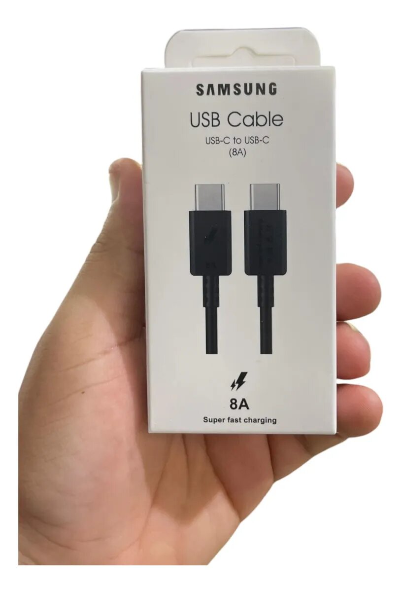 Кабель для быстрой зарядки Samsung USB-C — USB-C 8A, черный прочний — фото 1