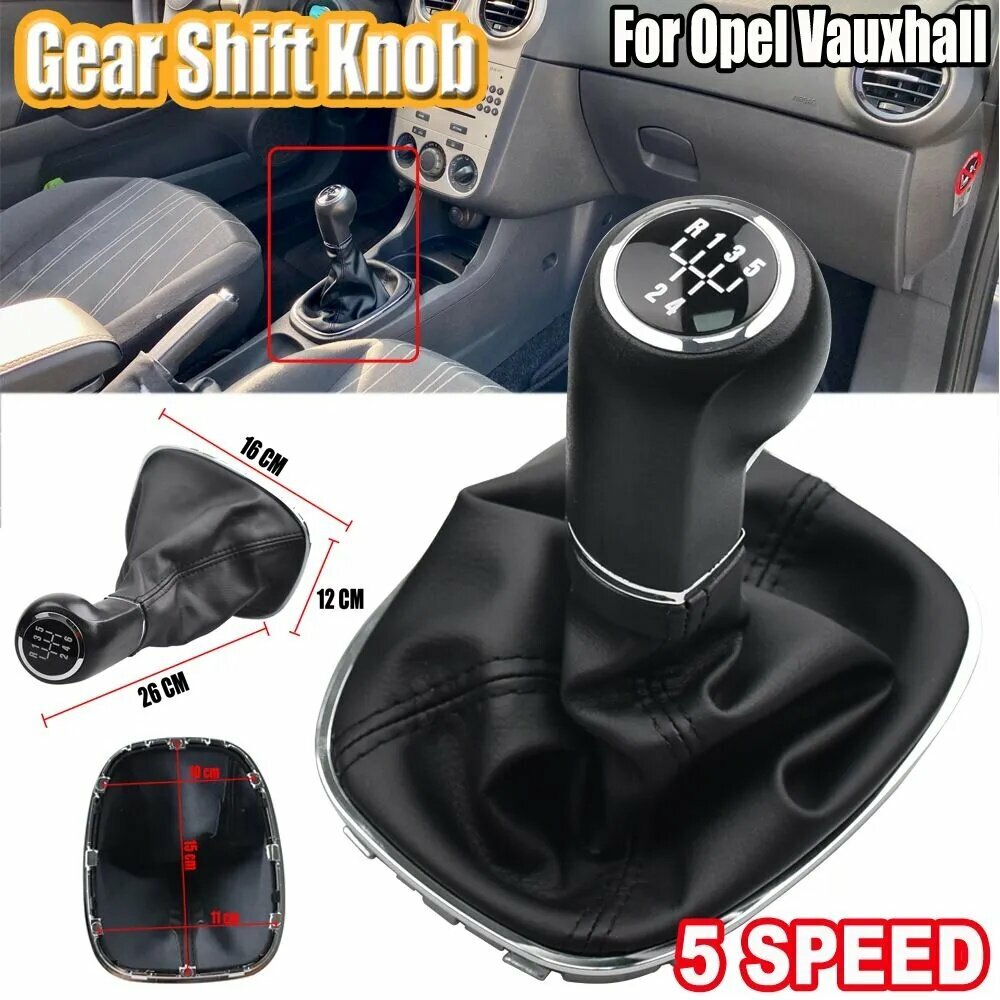 Для OPEL VAUXHALL CORSA D 2006-2014 Кожаный пылезащитный чехол 5 скорость автомобиль ручка переключения передач