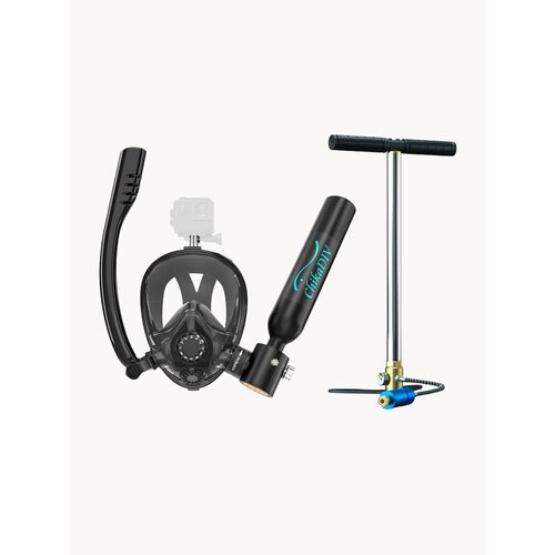 CHIKADIV 0.5L маска для дайвинга с баллоном, До 10 минут работы под водой,180 панорамный обзор и меньше тумана и анти-течь