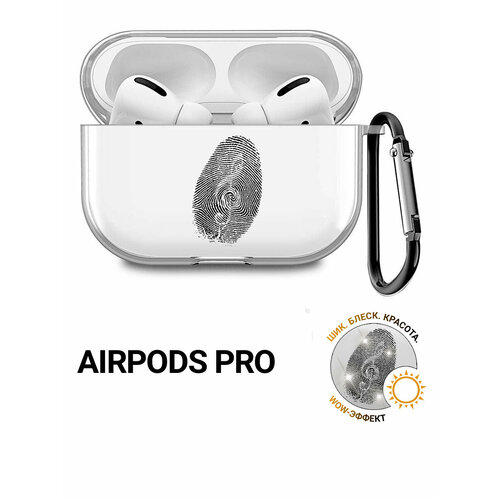 фото Прозрачный чехол для наушников apple airpods pro с 3d принтом "fingerprint" slvgo