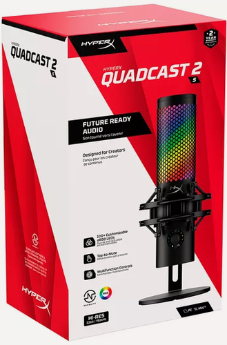 Изображение товара Микрофон HyperX QuadCast 2S Black конденсаторный (9A273AA)