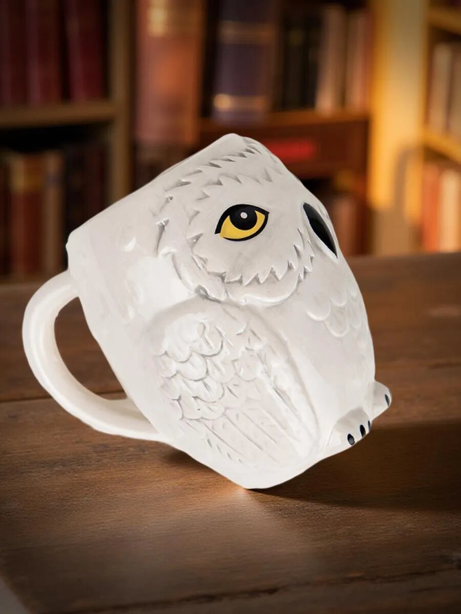 Кружка "Сова Букля" из Гарри Поттера, керамика, 600 мл, мытьё в посудомойке, с использованием в СВЧ — фото 1