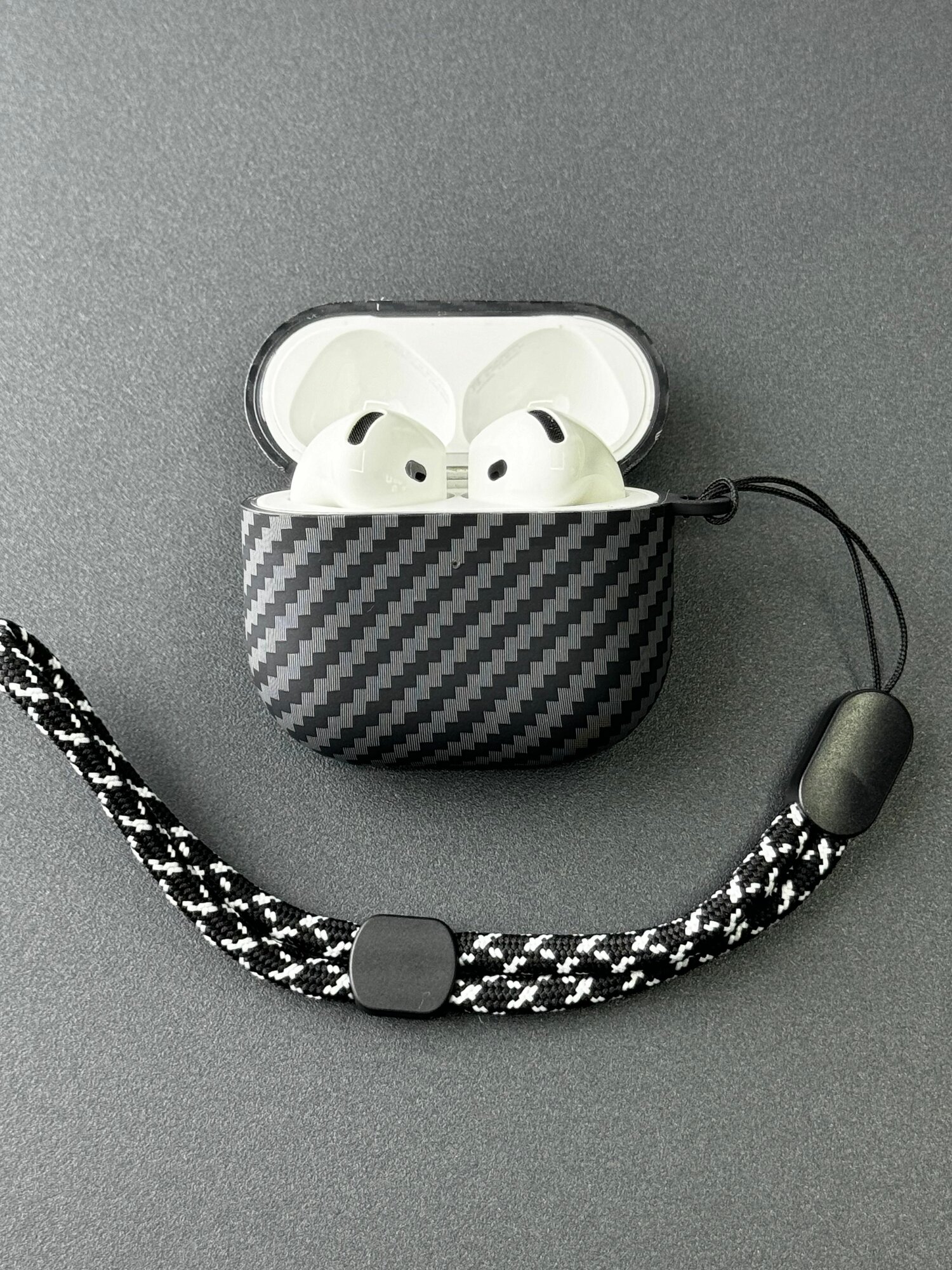 Чехол LUXO, для Apple AirPods 4, силиконовый, soft-touch черный
