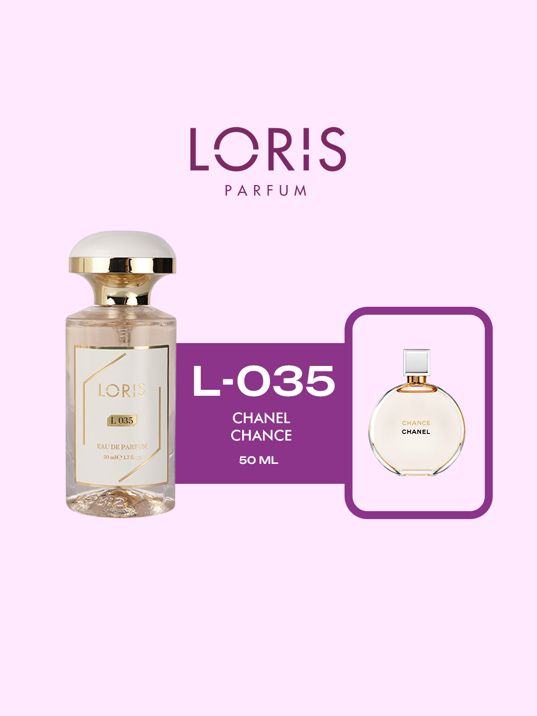 Женская парфюмерная вода "Loris Parfume" - Chanel – Chance, 50 мл, стойкость в течение дня