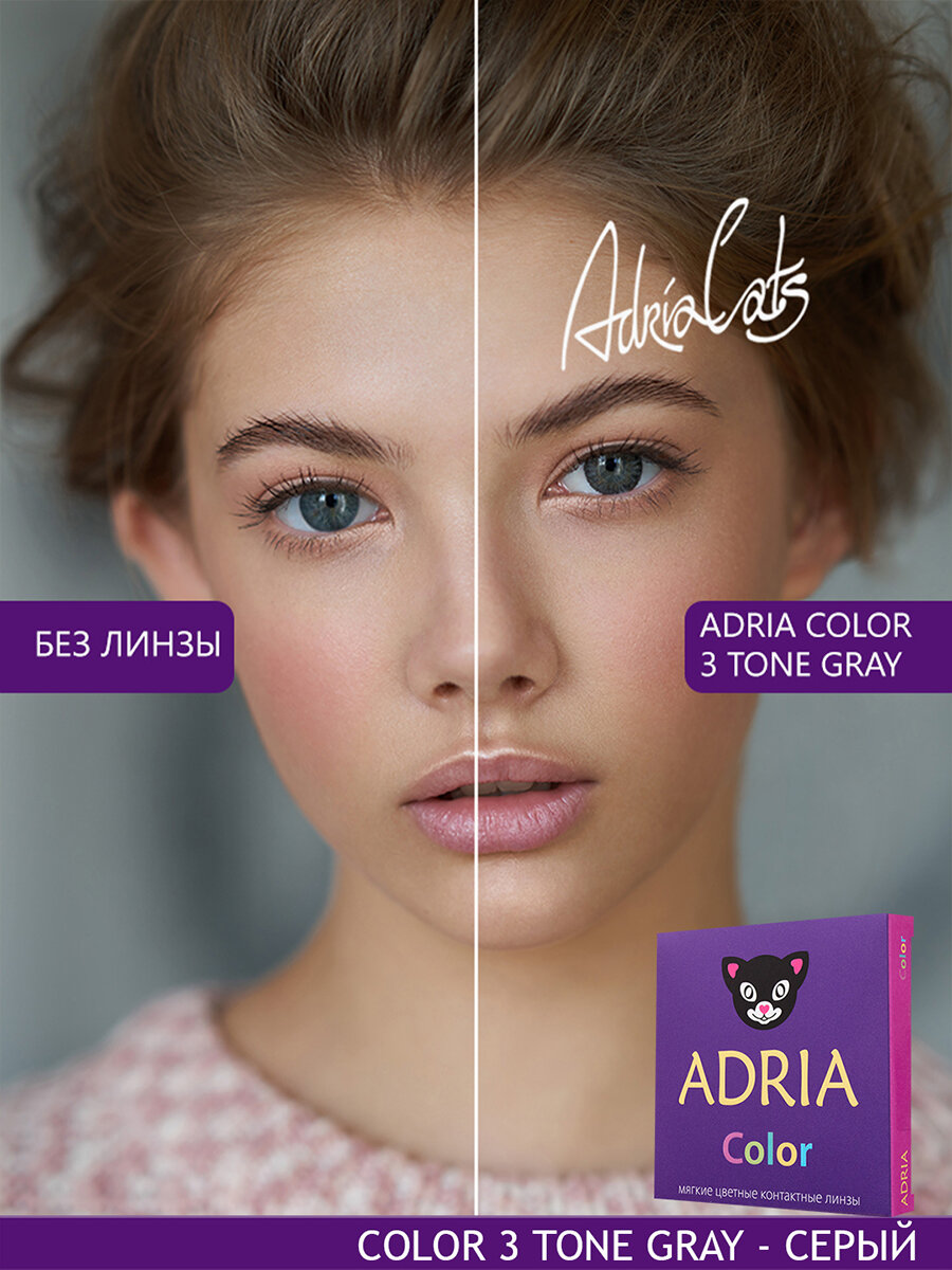 Цветные линзы ADRIA Color 3 Tone Gray квартальные 450 2 шт