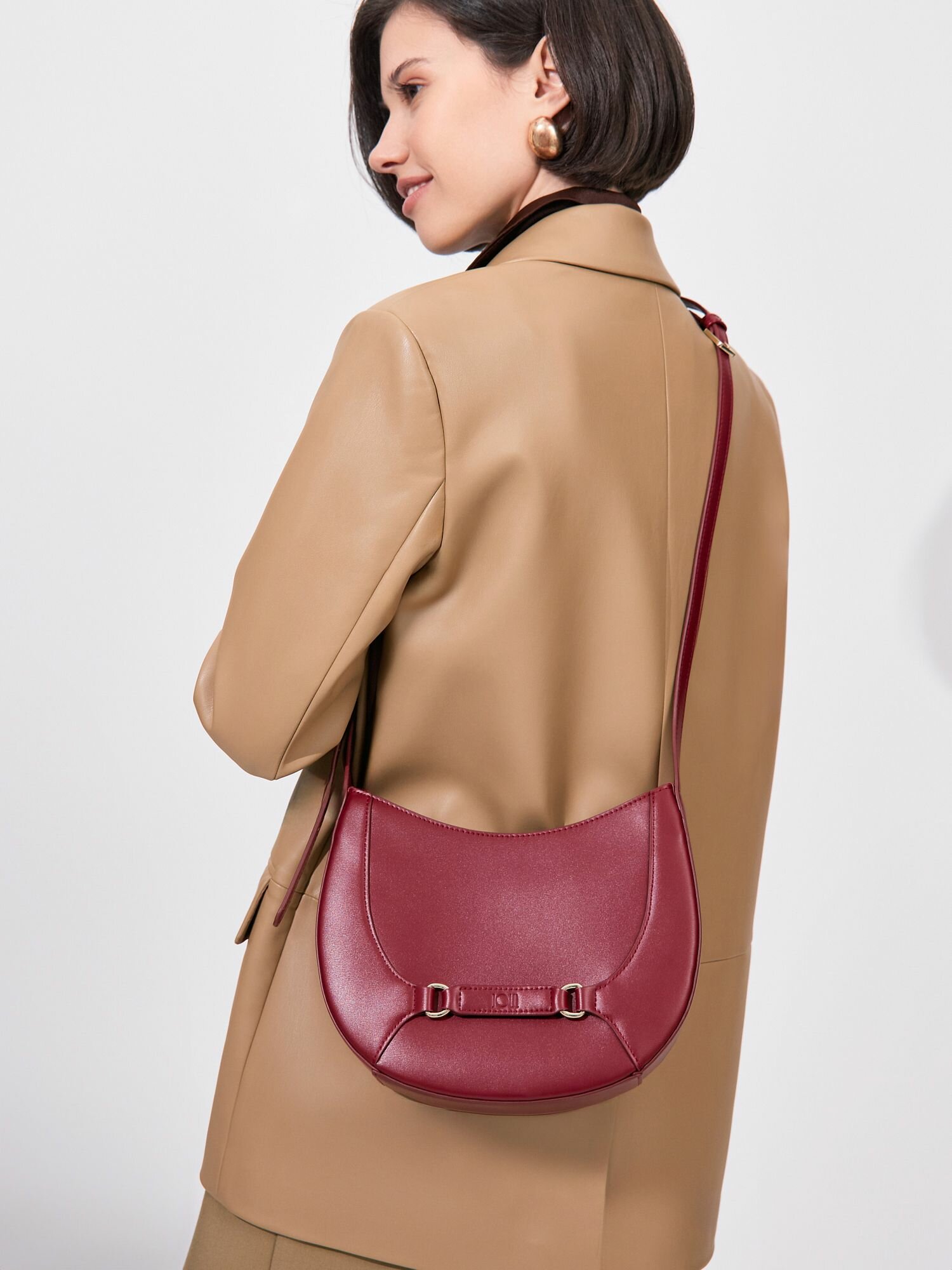 Сумка багет JOUL, красный, бордовый