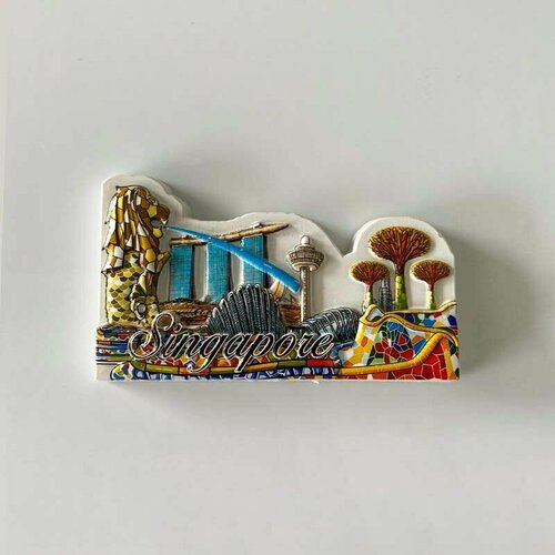 Магнит для холодильника с сувениром путешествия из Сингапура - 10 1500₽