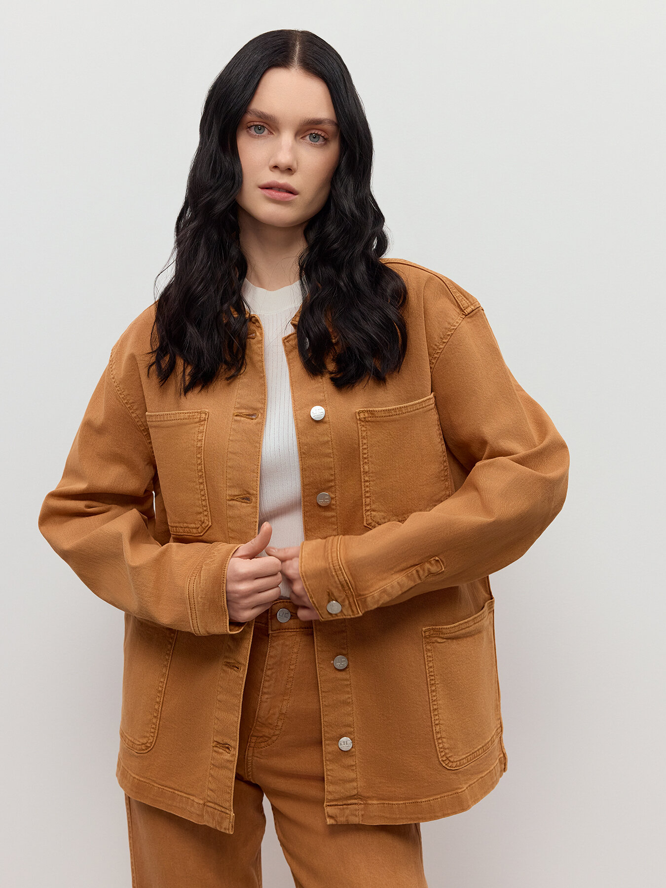 Куртка JUST CLOTHES, размер 42, коричневый