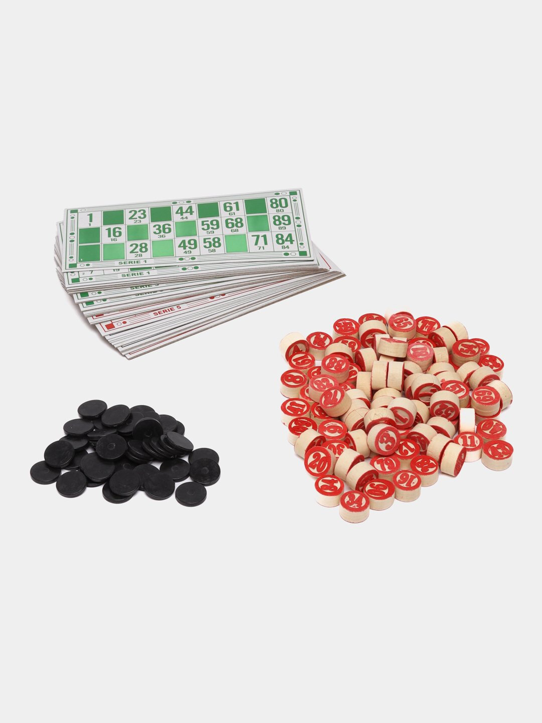 Настольная игра "Лото", дерево, подарочная упаковка, 90 бочонков, 40 черных фишек — фото 1