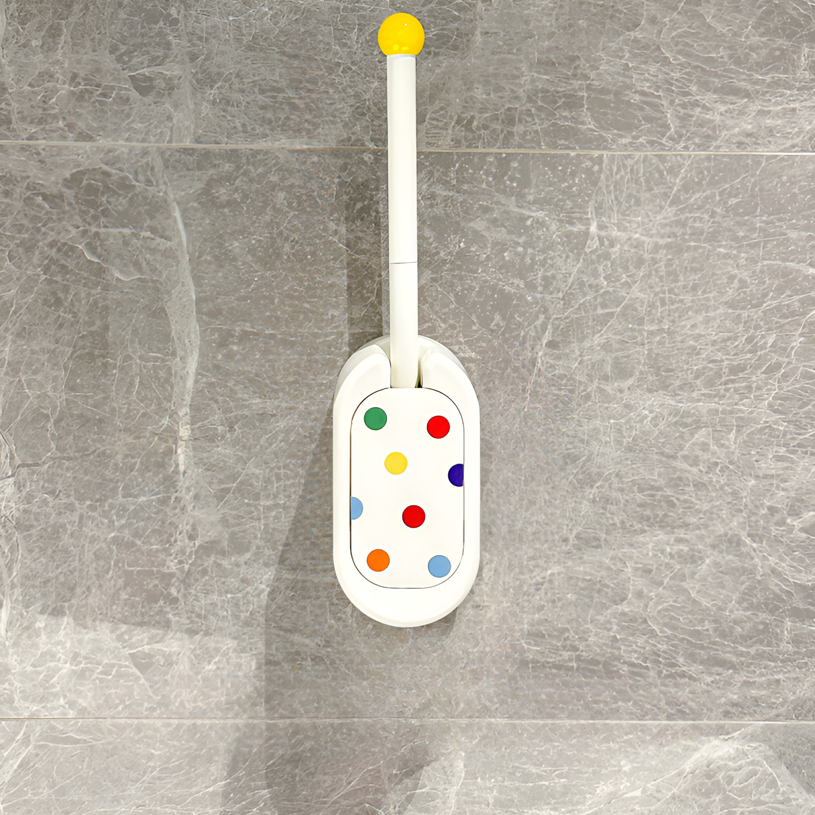 Ершик для унитаза подвесной с крышкой пластиковый белый/желтый