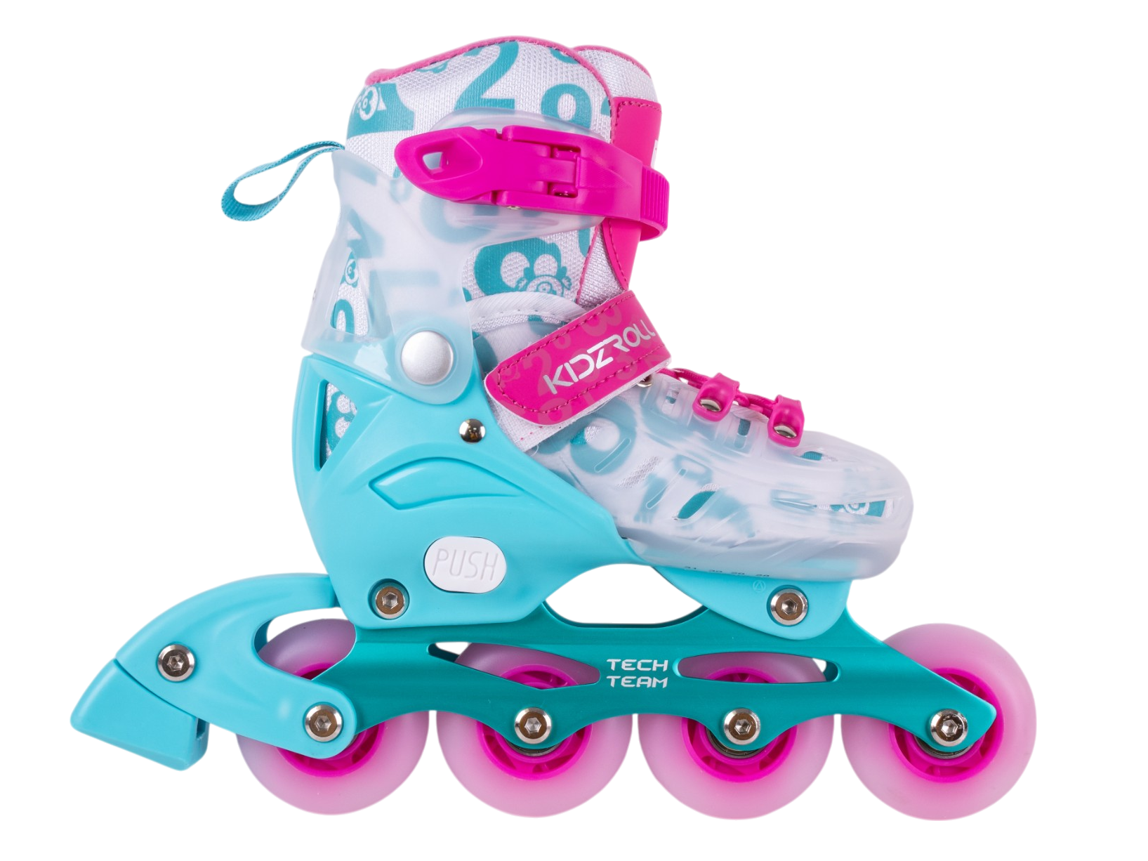 Детские раздвижные роликовые коньки Tech Team Kidzroll - Pink р. 28-31