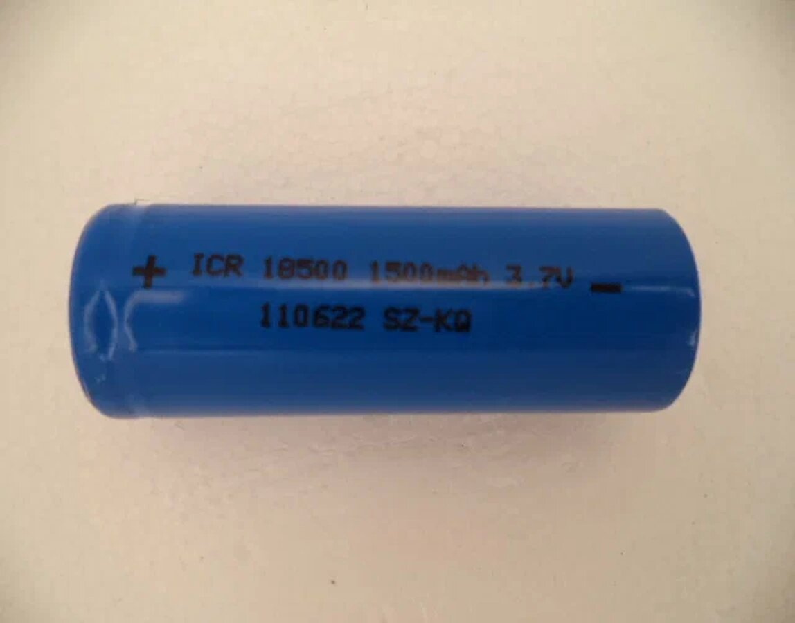 Аккумулятор типа 18500 (1200mAh, Li-ion) без защиты, цвет синий