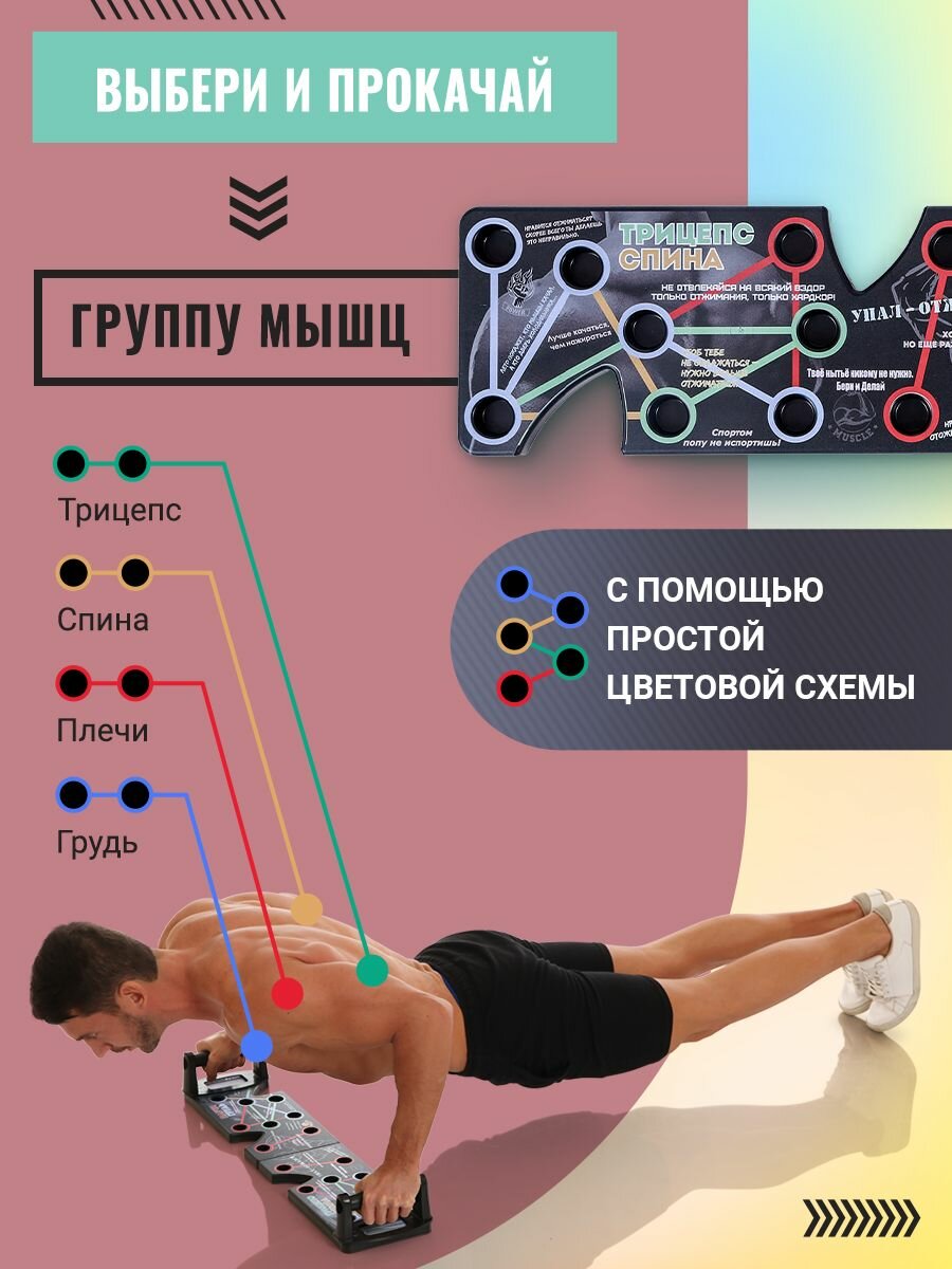 Платформа / Упоры / Доска для отжиманий, Противоскользящая основа "Юмор" — фото 1