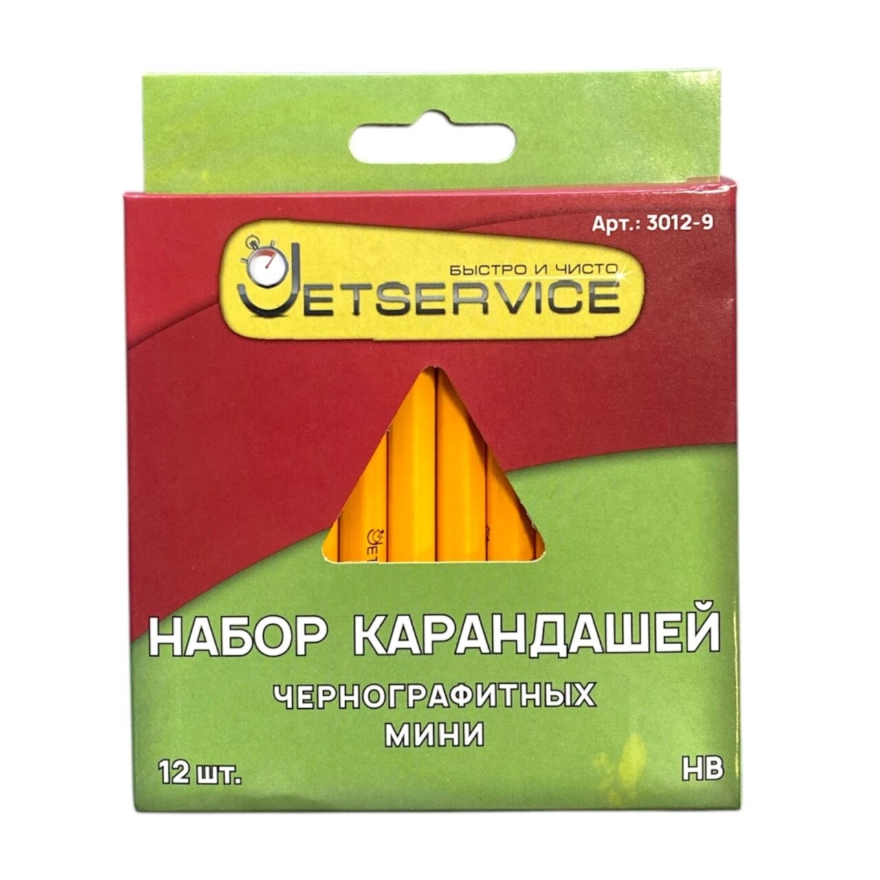 Набор мини карандашей чернографитных Jetservice HB 12 шт