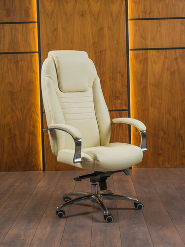 Изображение товара Кресло компьютерное офисное Т-9923 для руководителя, обивка: искусственная кожа, цвет: слоновая кость