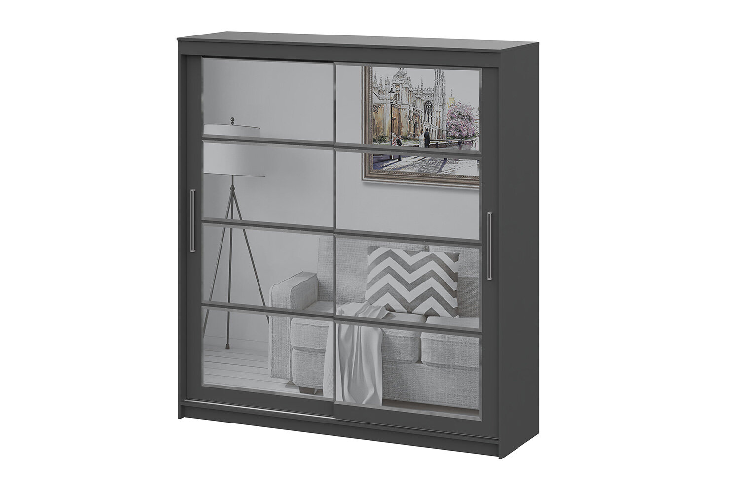 Шкаф-купе макс ШКП 3 (2,0) 00-00113483, графит серый