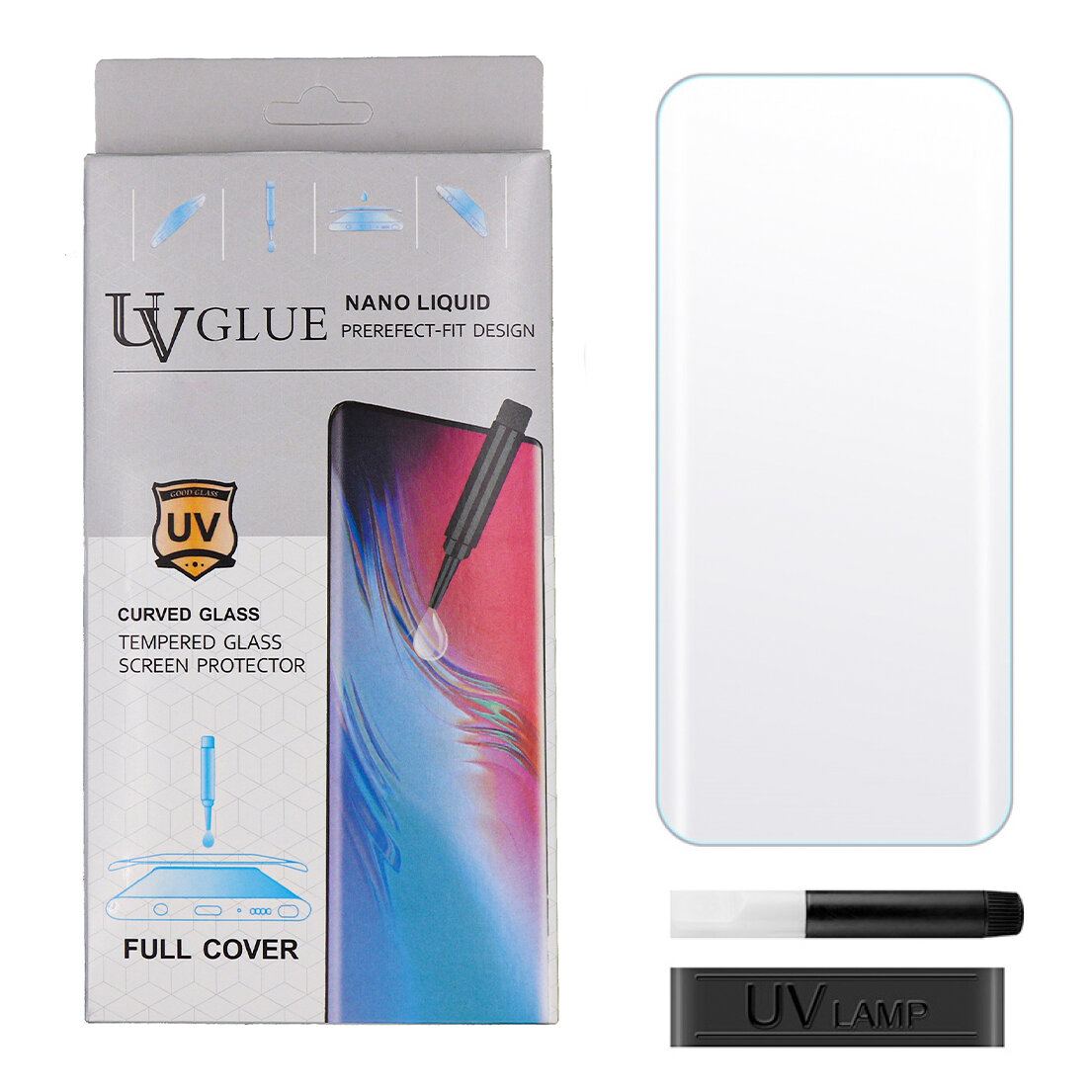 Защитное стекло на Honor 70, ультрафиолет, прозрачный, X-CASE