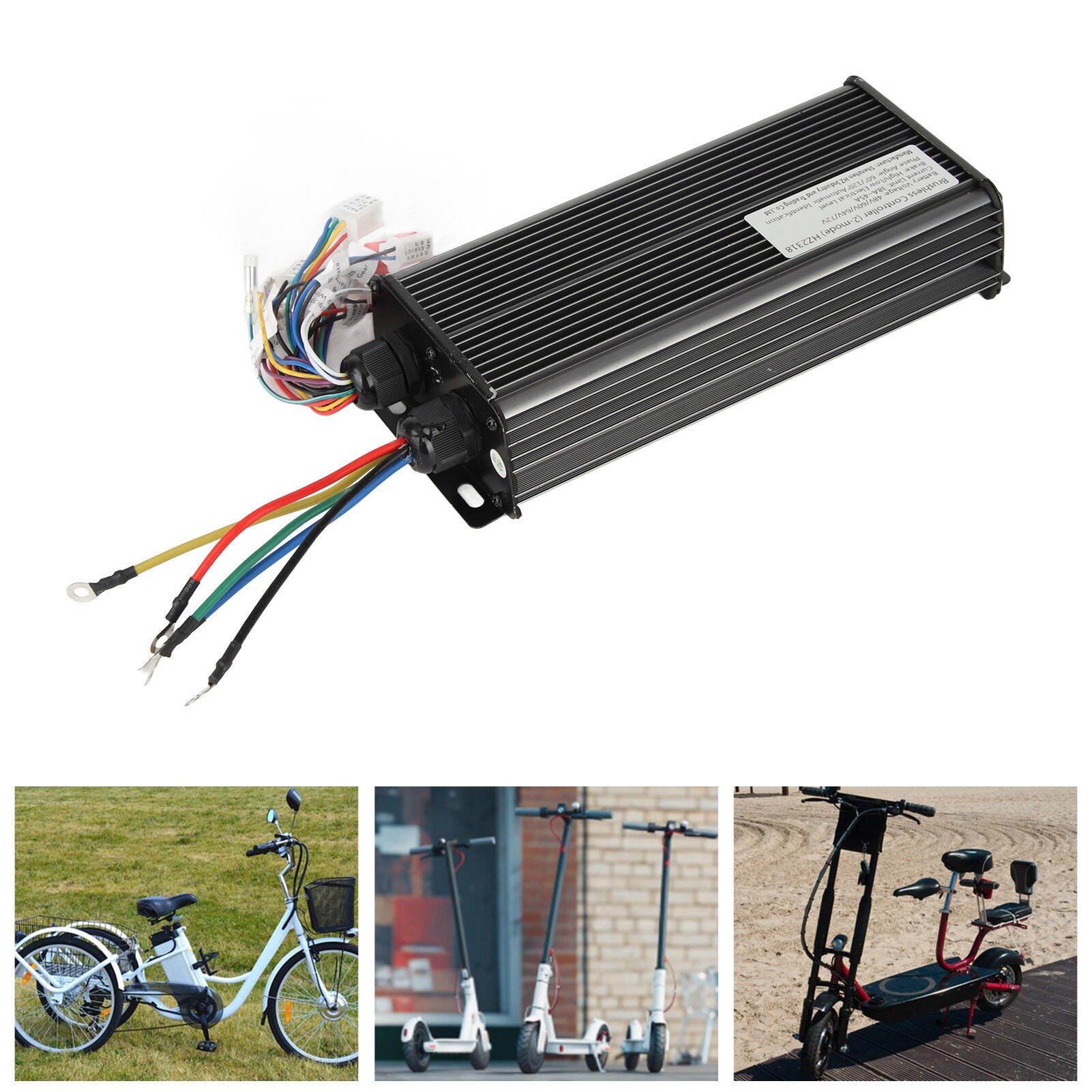 48 В, 60 В, 64 В, 72 В, 2000 Вт, 18 трубок, алюминиевый сплав, бесщеточный двигатель для электрического велосипеда, контроллер для электрического велосипеда, скутера
