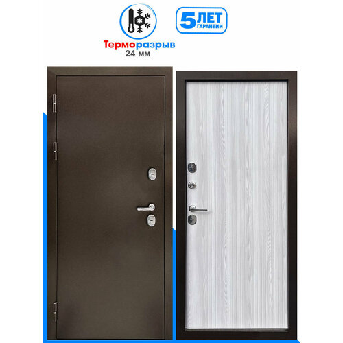 Дверь входная c терморазрывом металлическая Foreman Ф-10 2050860 Левая Шоколад- Серое дерево УТ-00084222 46600₽