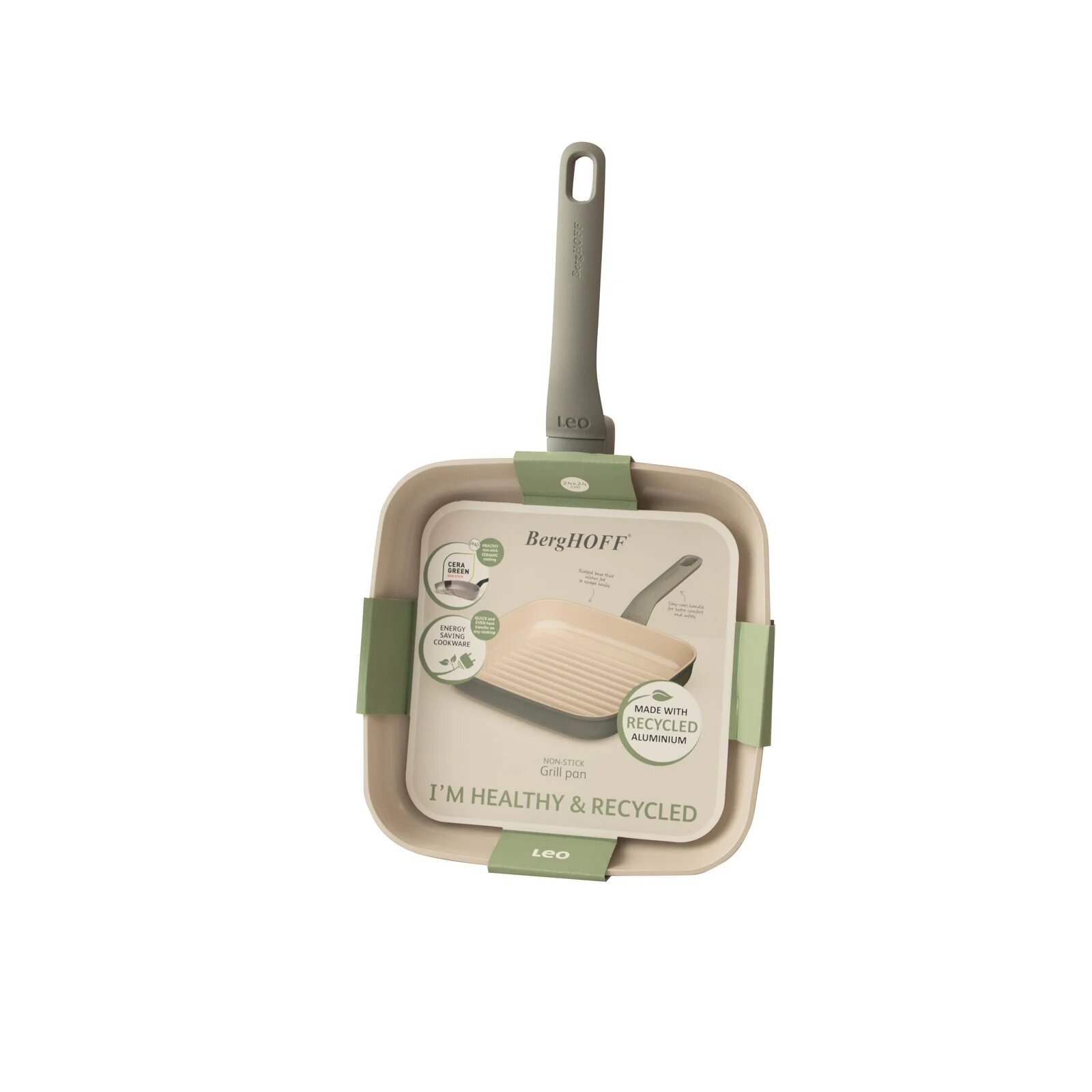 Сковорода BergHOFF Leo Balance Moonmist, 24см, антипригарная, для гриля, серая — фото 1