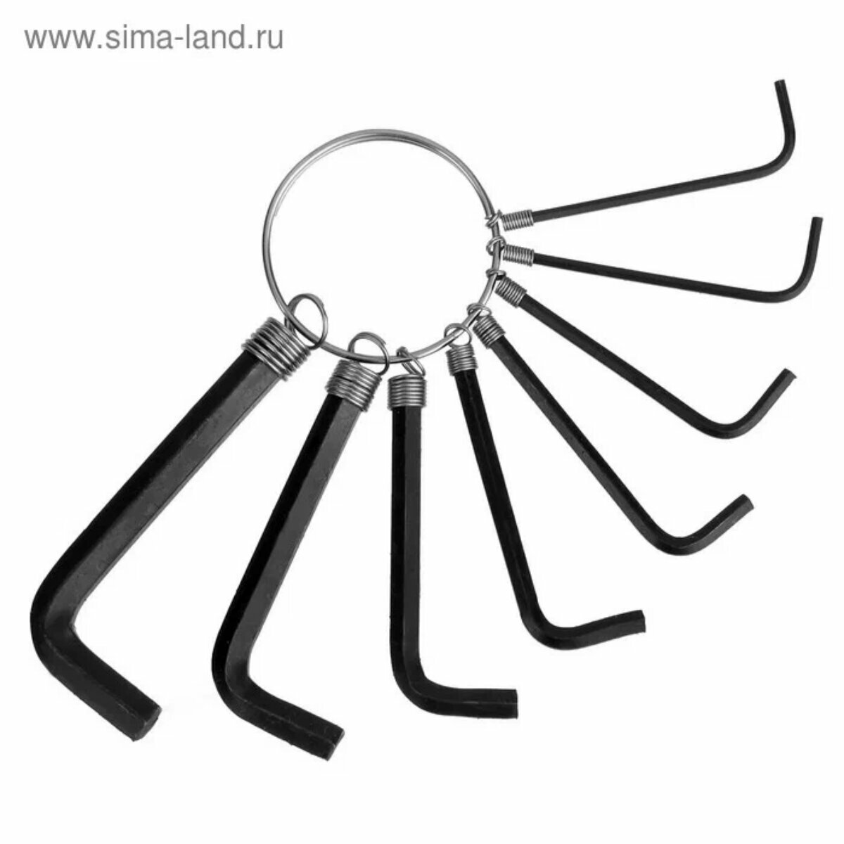 Набор ключей шестигранных на кольце ЛОМ, размеры 1.5 - 6 мм, 8 шт.