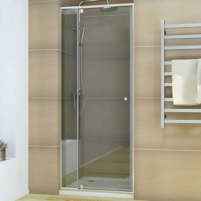 Душевая дверь в нишу Veconi Vianno VN-26 80 см профиль матовый хром стекло прозрачное