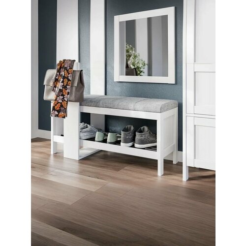 Обувница Любимый Дом Бланко с пуфом 71 х 345 х 47 см Белая матовая 24990₽