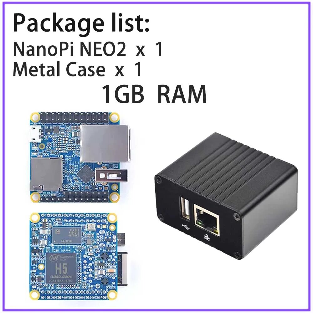 Geekdiytime NanoPi NEO2 демонстрационная плата, 1GB With case