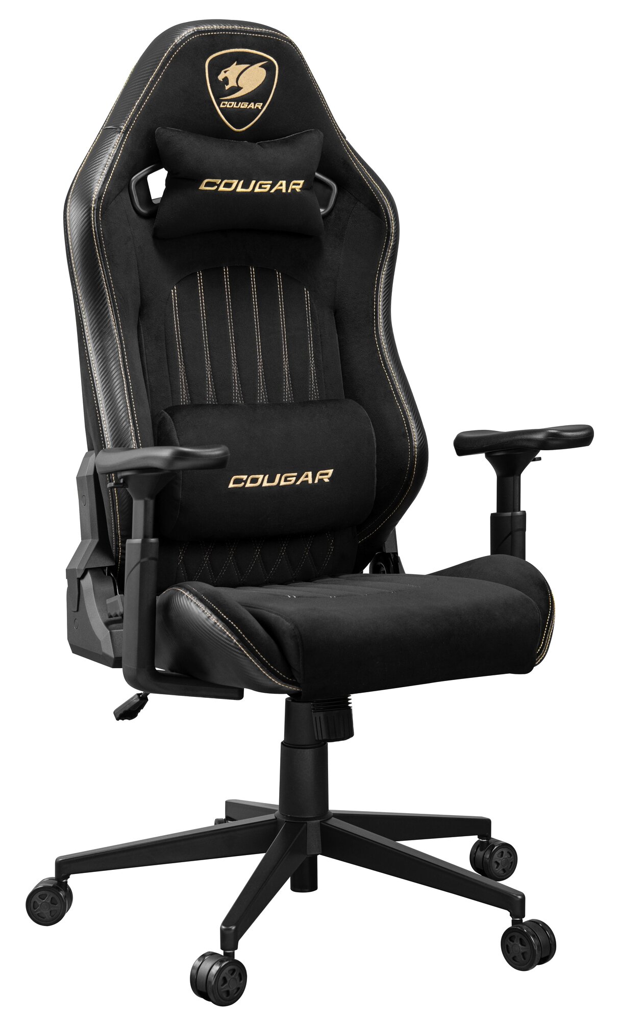 Кресло Cougar Explore, игровое, текстиль, черное, с подлокотниками
