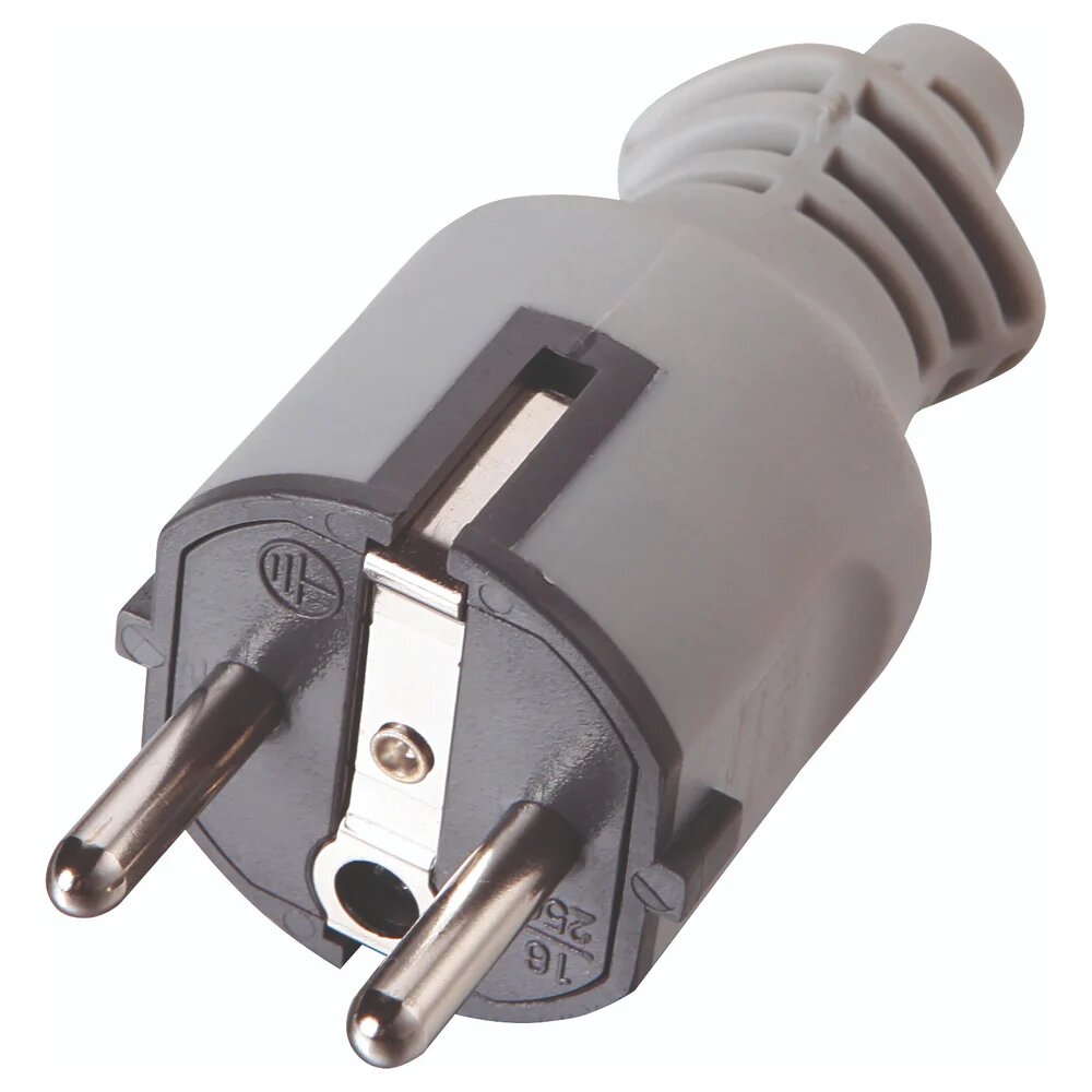 Electraline Вилка евр прямой ввод 16A 55028