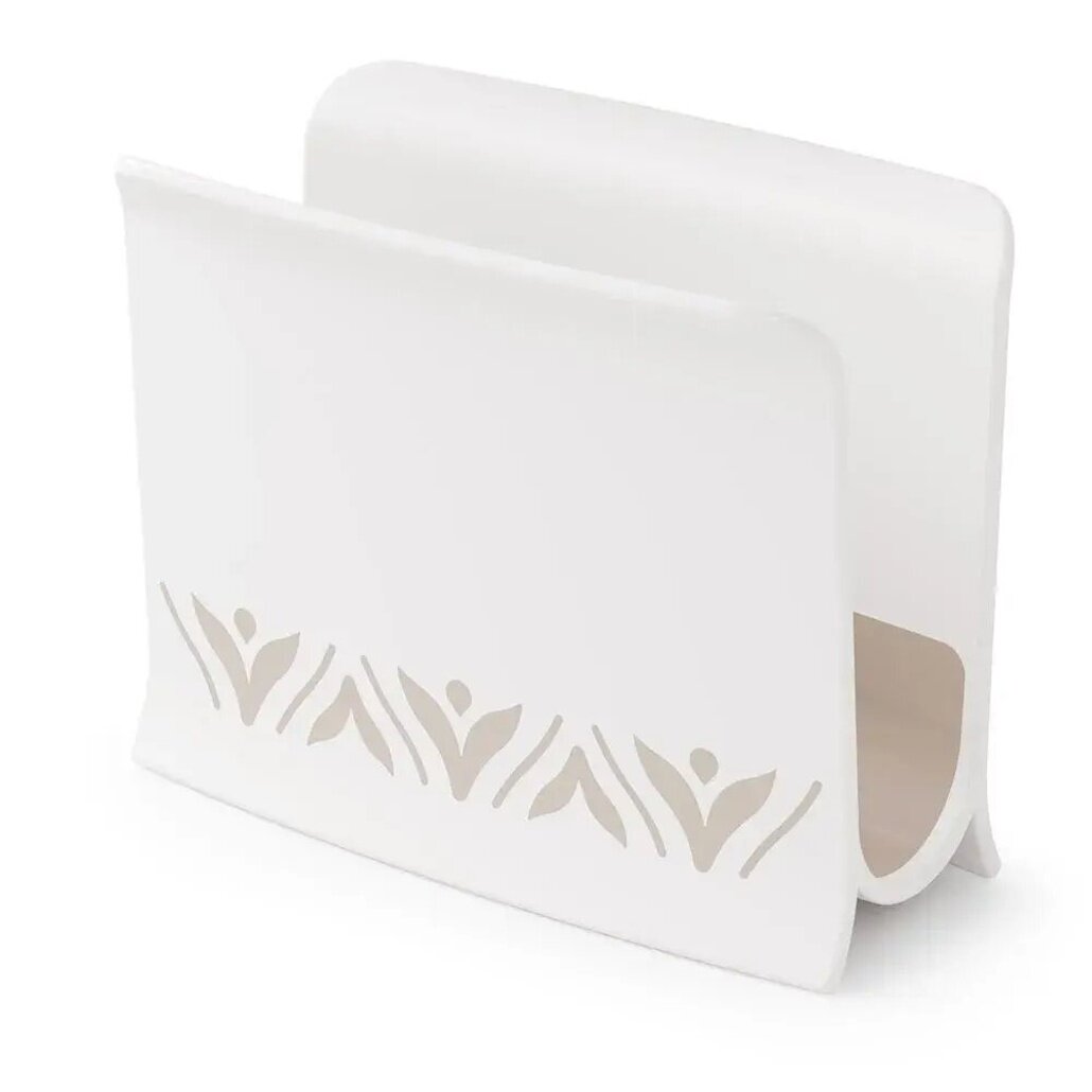 Салфетница «Эстетика» бело-бежевая пластик для кухни и стола стильный декор