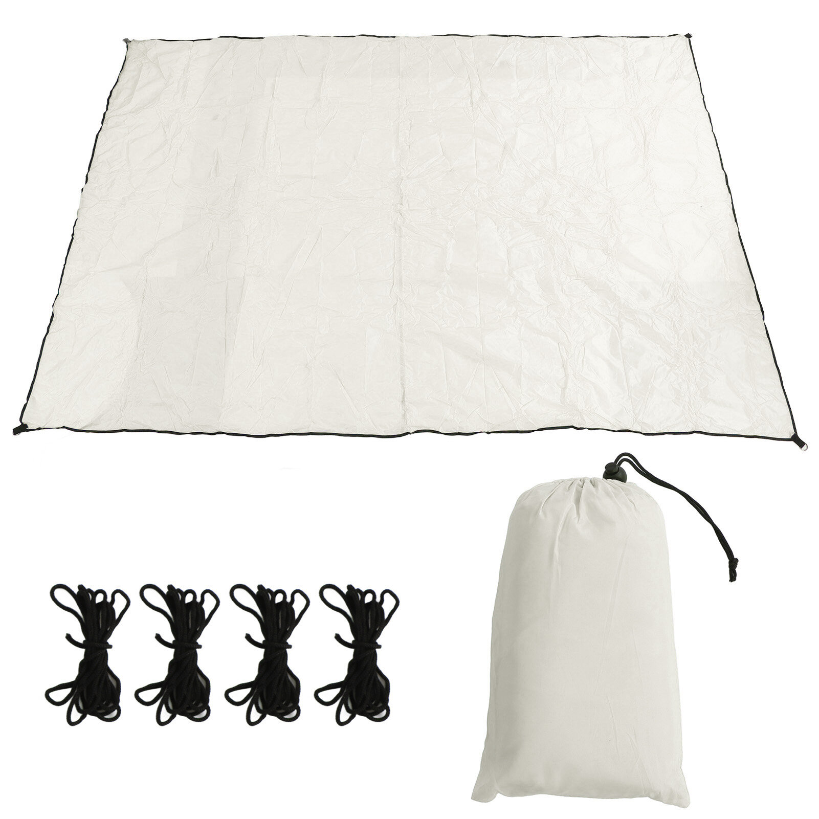 Навес из брезента из нержавеющей стали 2x3 м прямоугольный с четырьмя тросами для двора лужайки сада белый